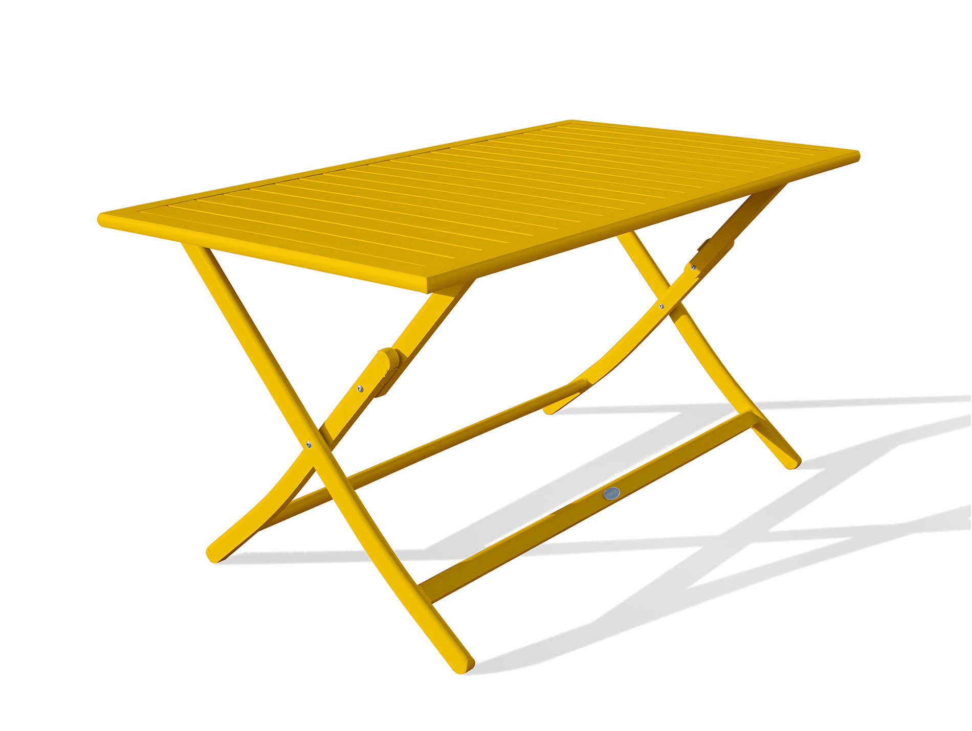 Table de jardin pliante alu DCB Marius 4 places moutarde