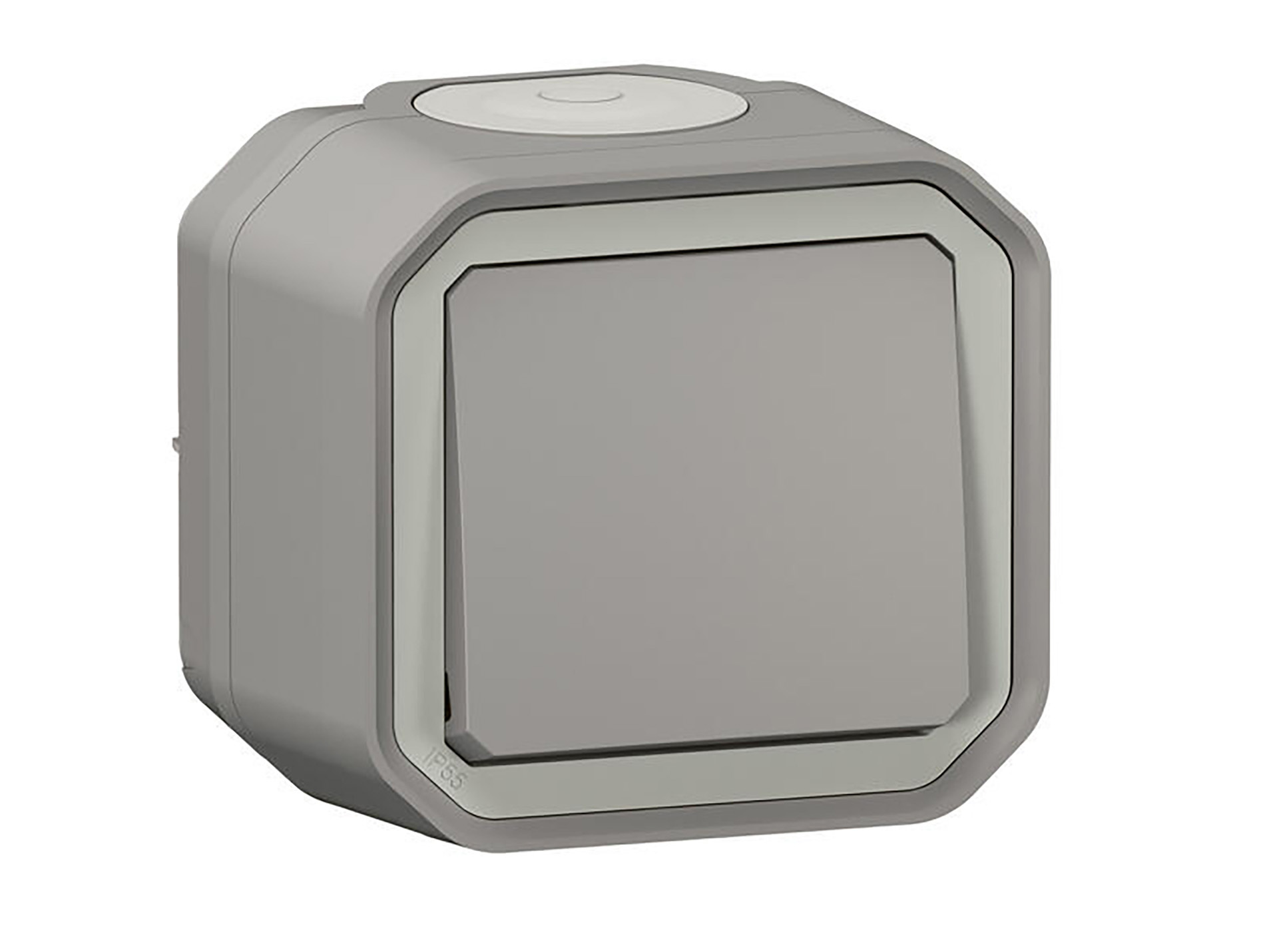 Bouton poussoir Plexo gris