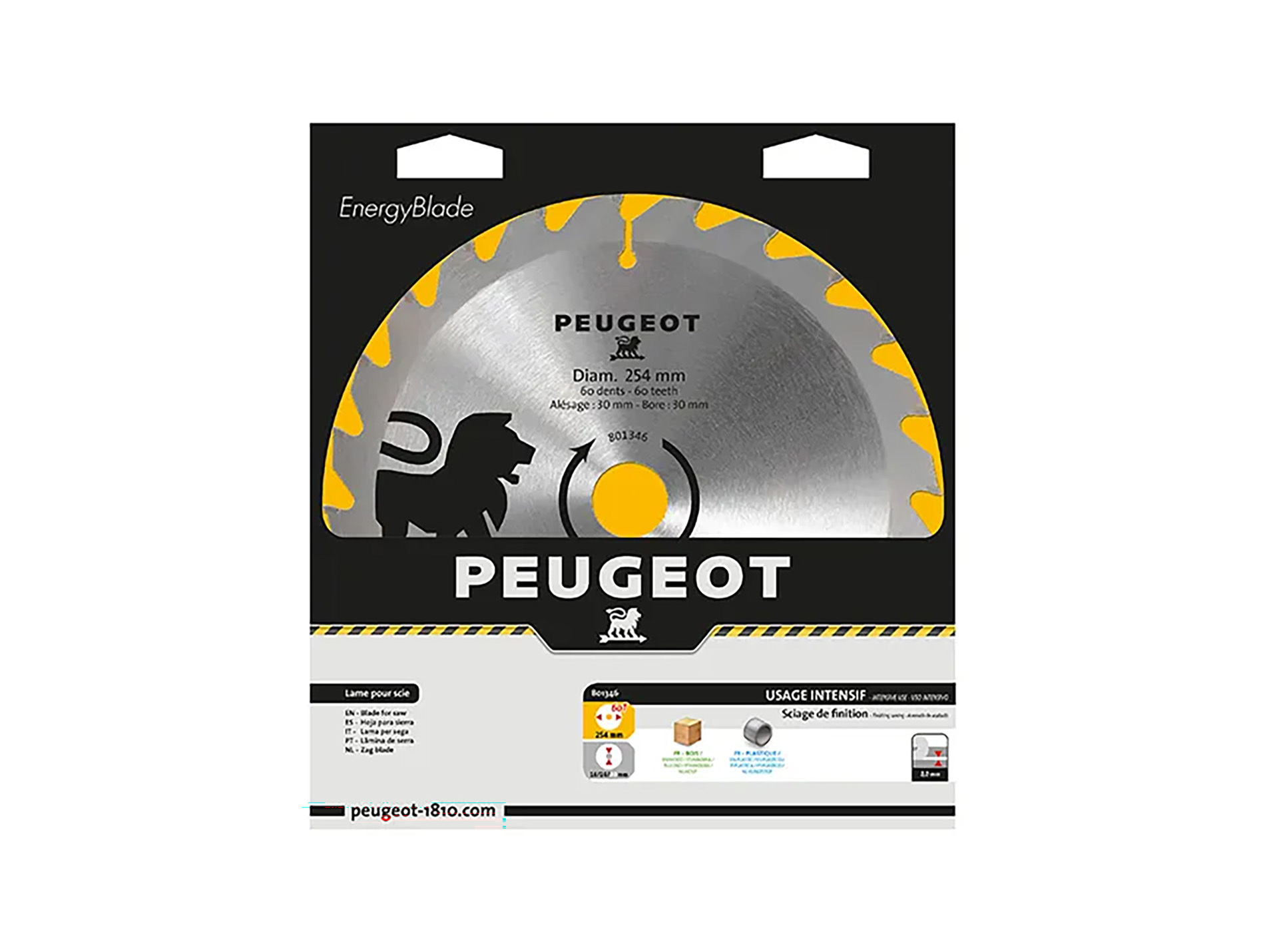 Lame à pastille carbure Ø254mm 60 dents