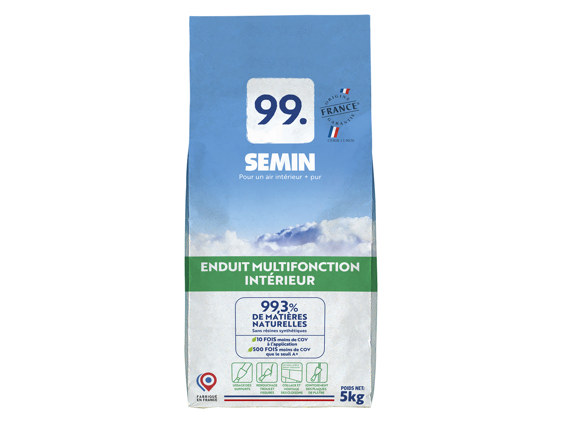 Enduit SEMIN 99 multifonction intérieur 5Kg