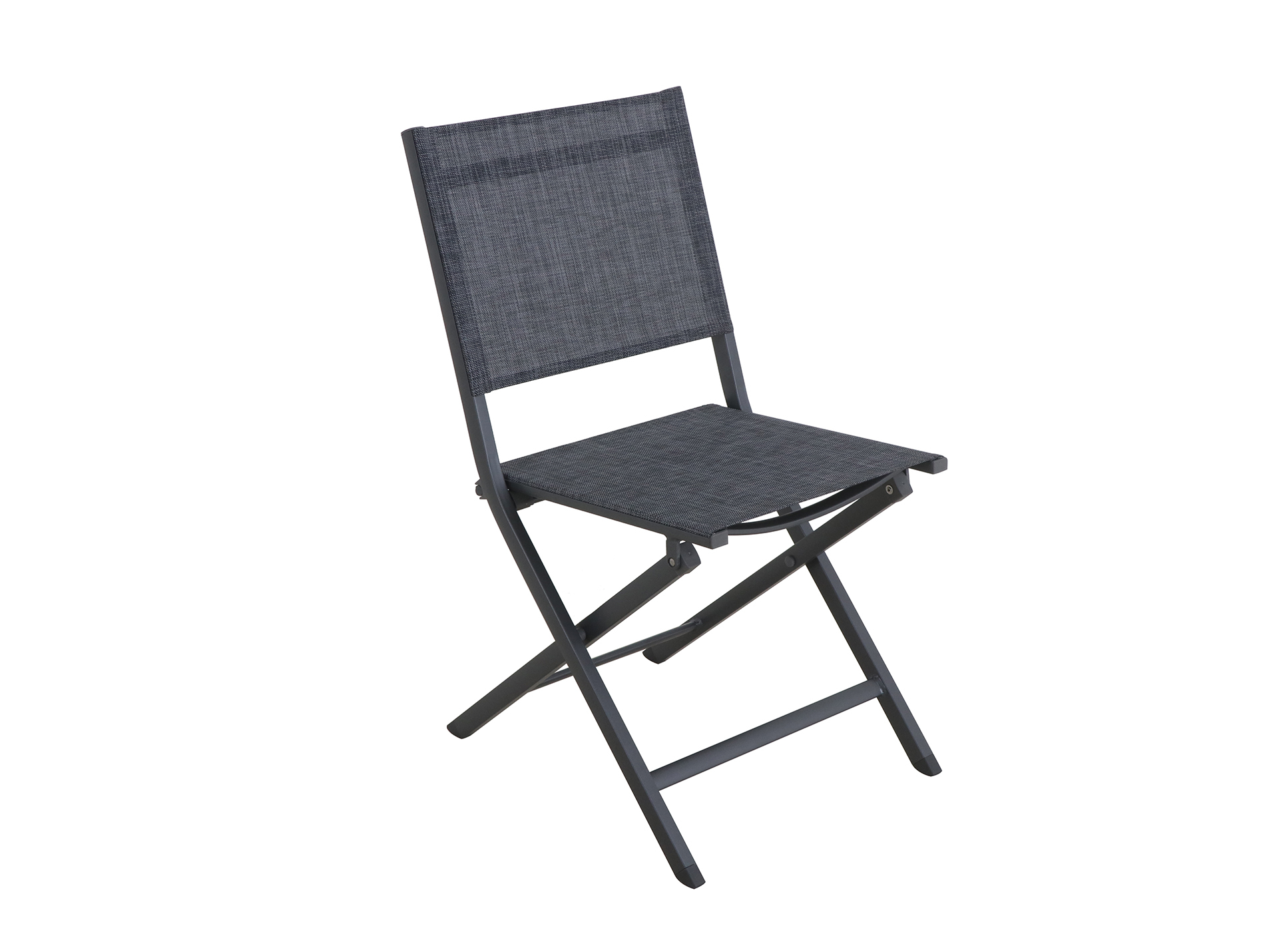 Chaise pliante aluminium MWH Censo anthracite chiné