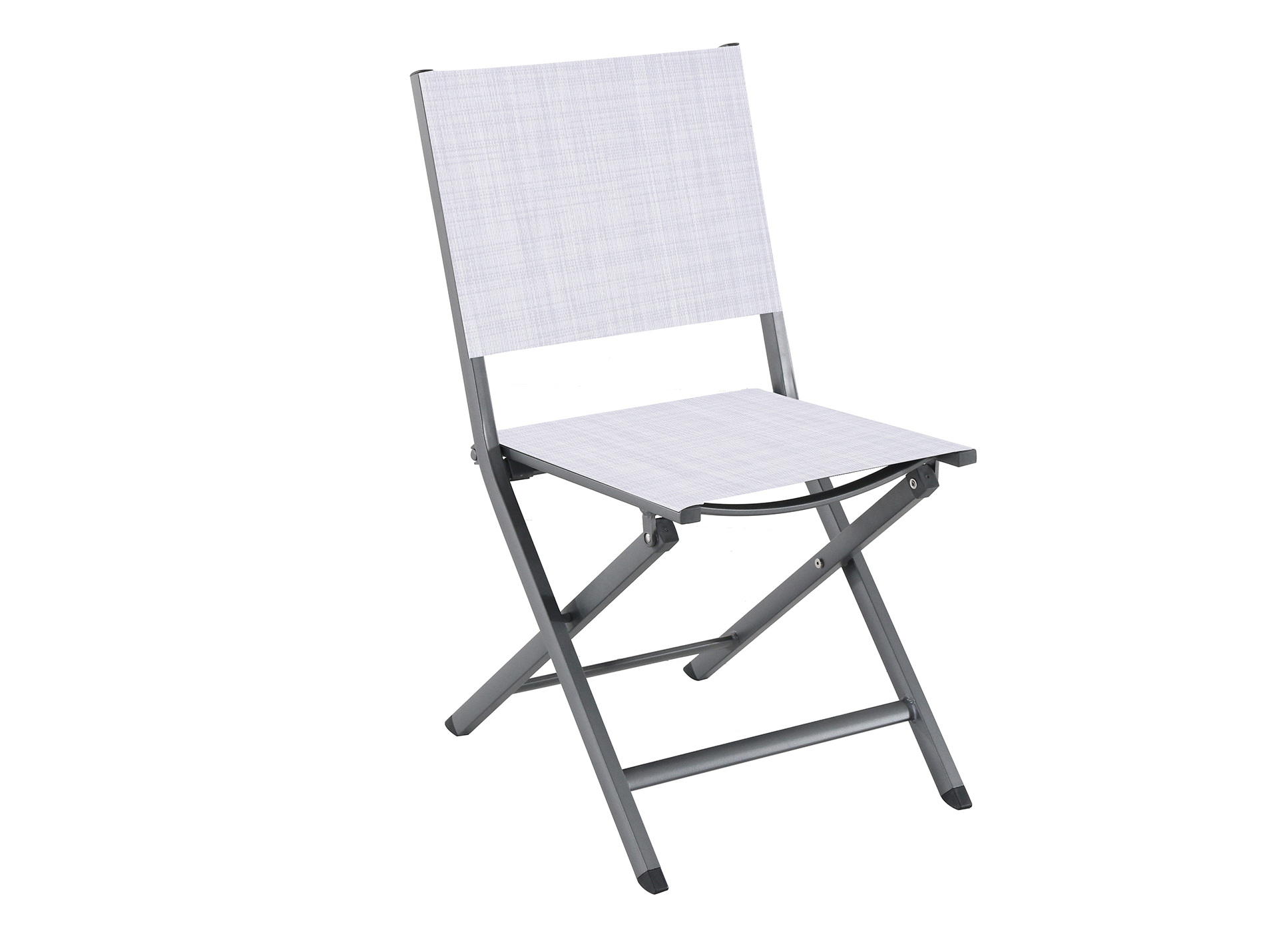 Chaise pliante aluminium MWH Censo gris clair chiné