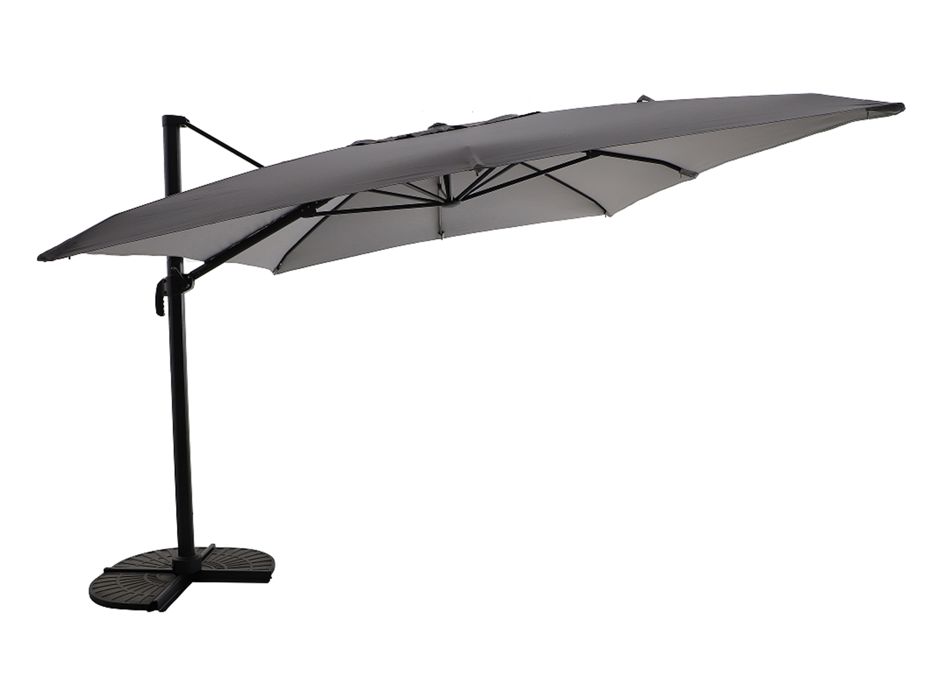 Parasol déporté aluminium MWH 3x3m anthracite inclinable