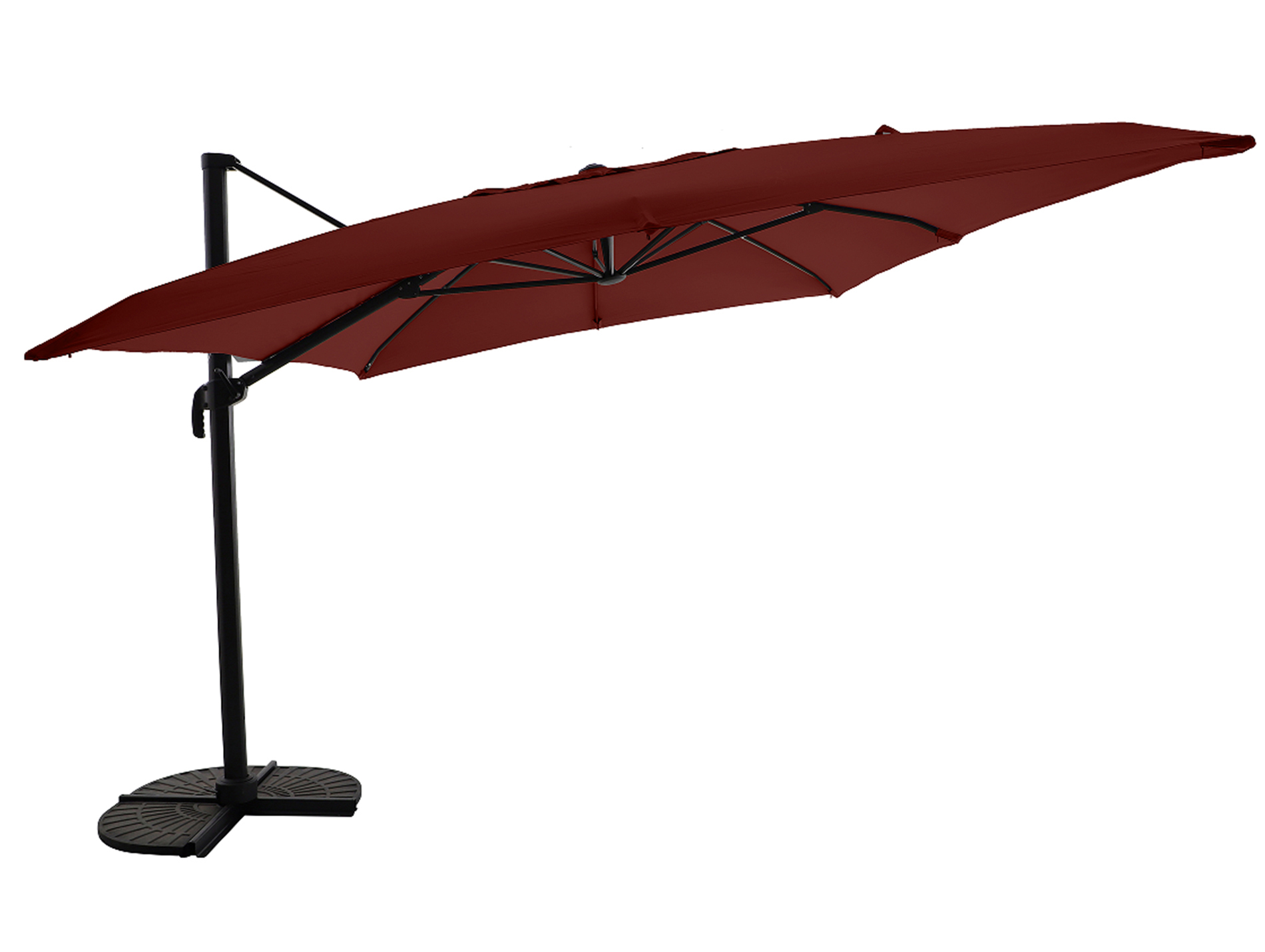 Parasol déporté aluminium MWH 3x3m terracotta inclinable