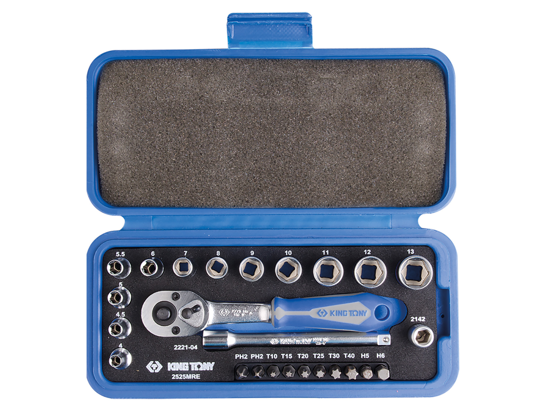 Coffret de serrage 1/4" KING TONY 25 pièces