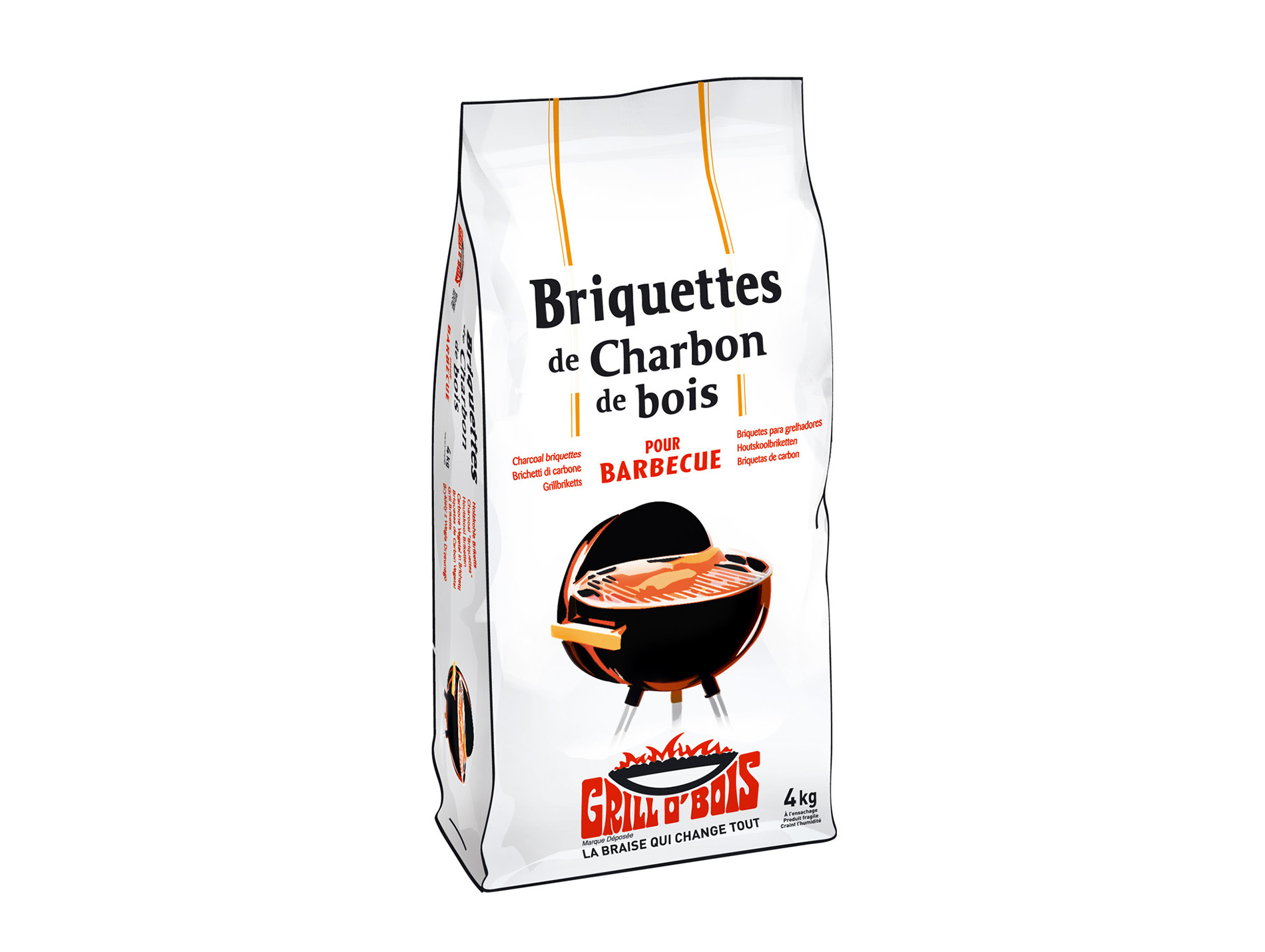 Briquettes charbon de bois GRILL O'BOIS 4Kg