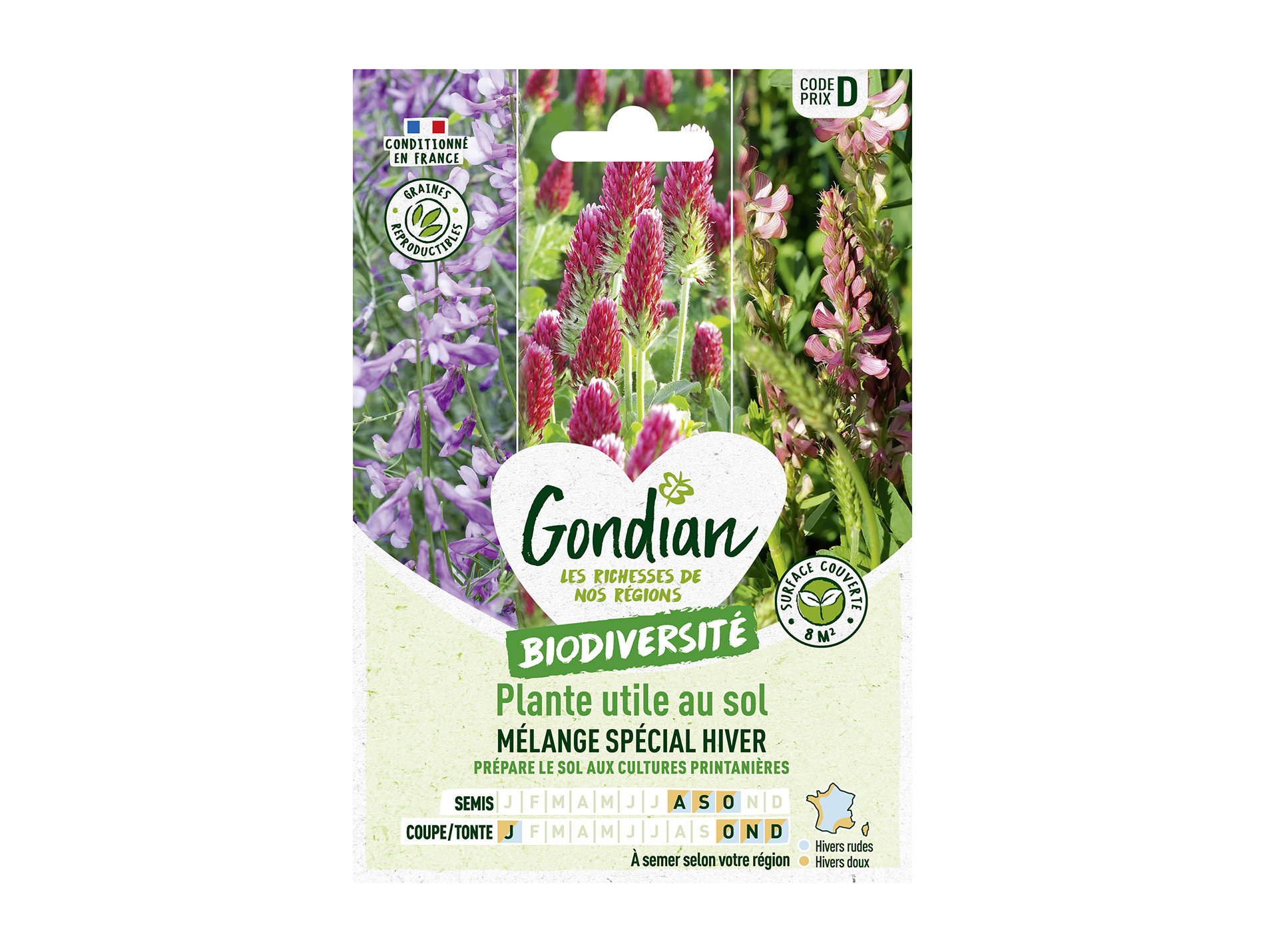 Mélange plantes utiles hiver GONDIAN Série D 8m²