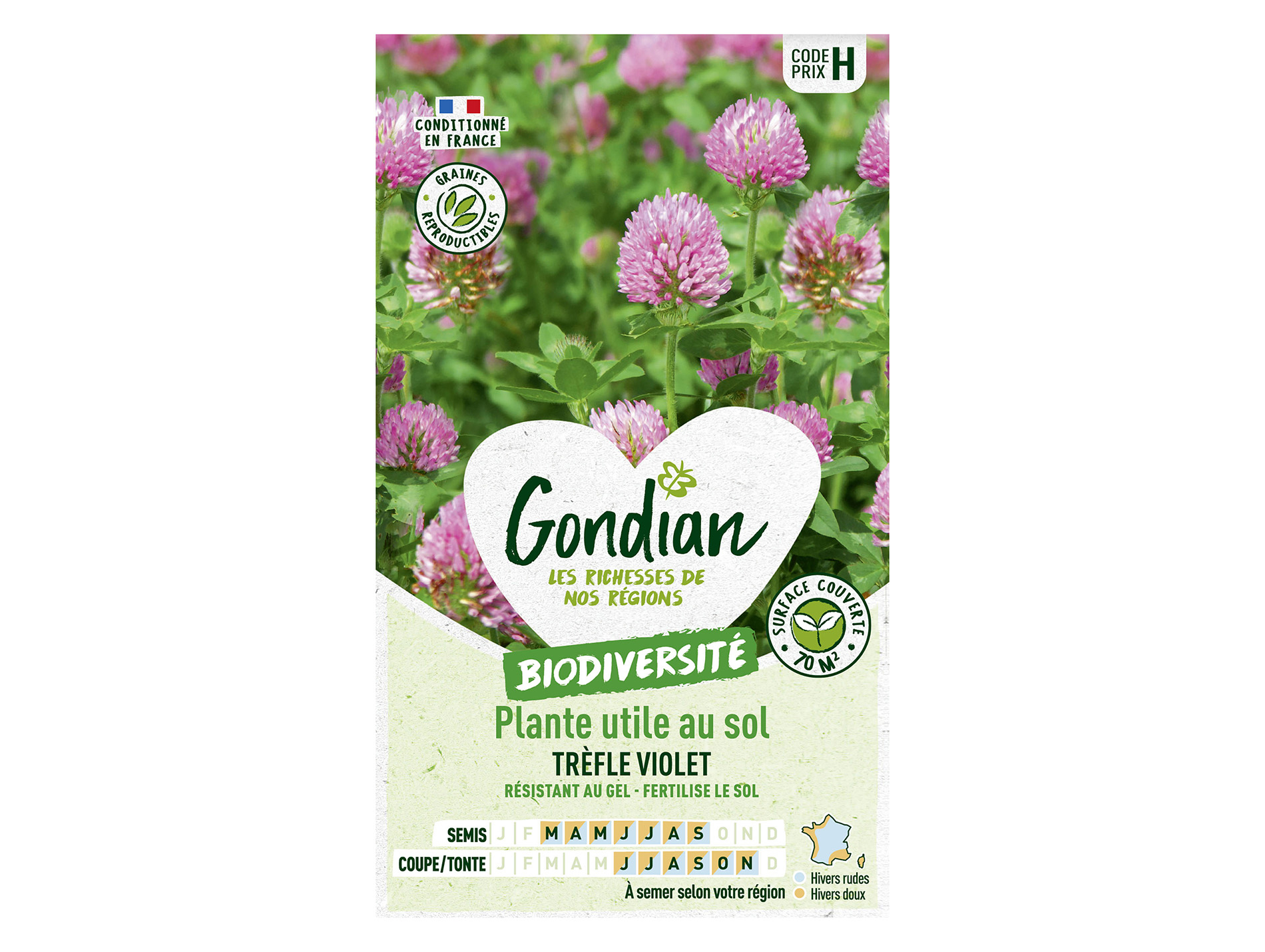 Trèfle violet GONDIAN Série D 70m²