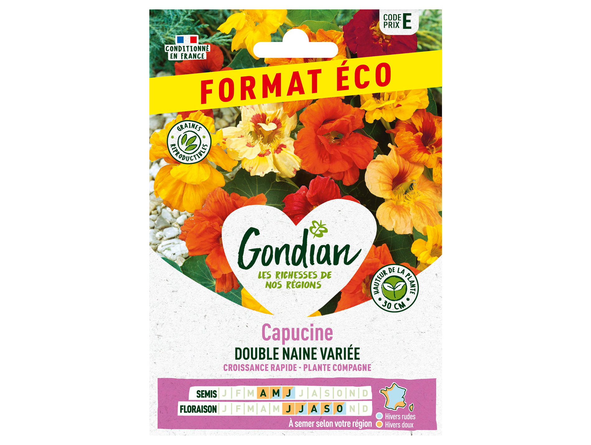 Capucine double naine variée GONDIAN Série E éco