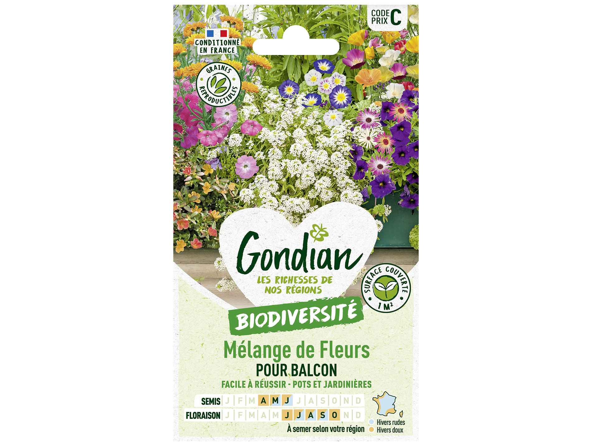 Mélange de fleurs annuelles pour balcon GONDIAN Série C