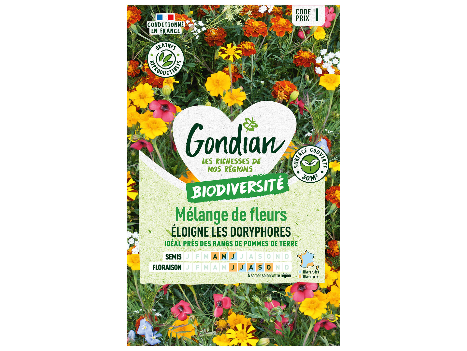 Mélange de fleurs anti-doryphores GONDIAN Série I 30m²