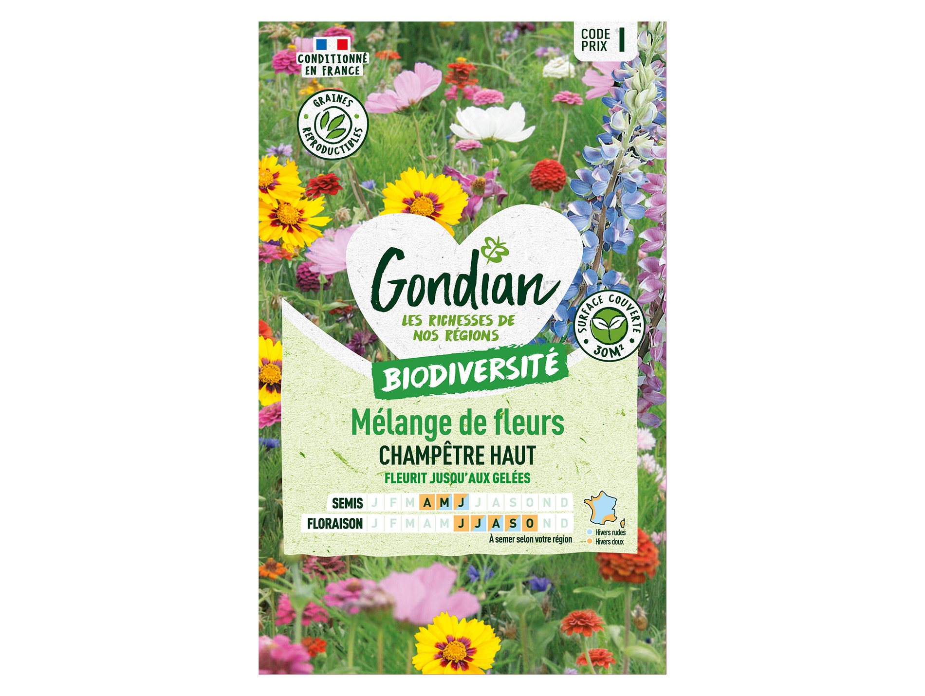 Mélange de fleurs des champs hautes GONDIAN Série E 30m²