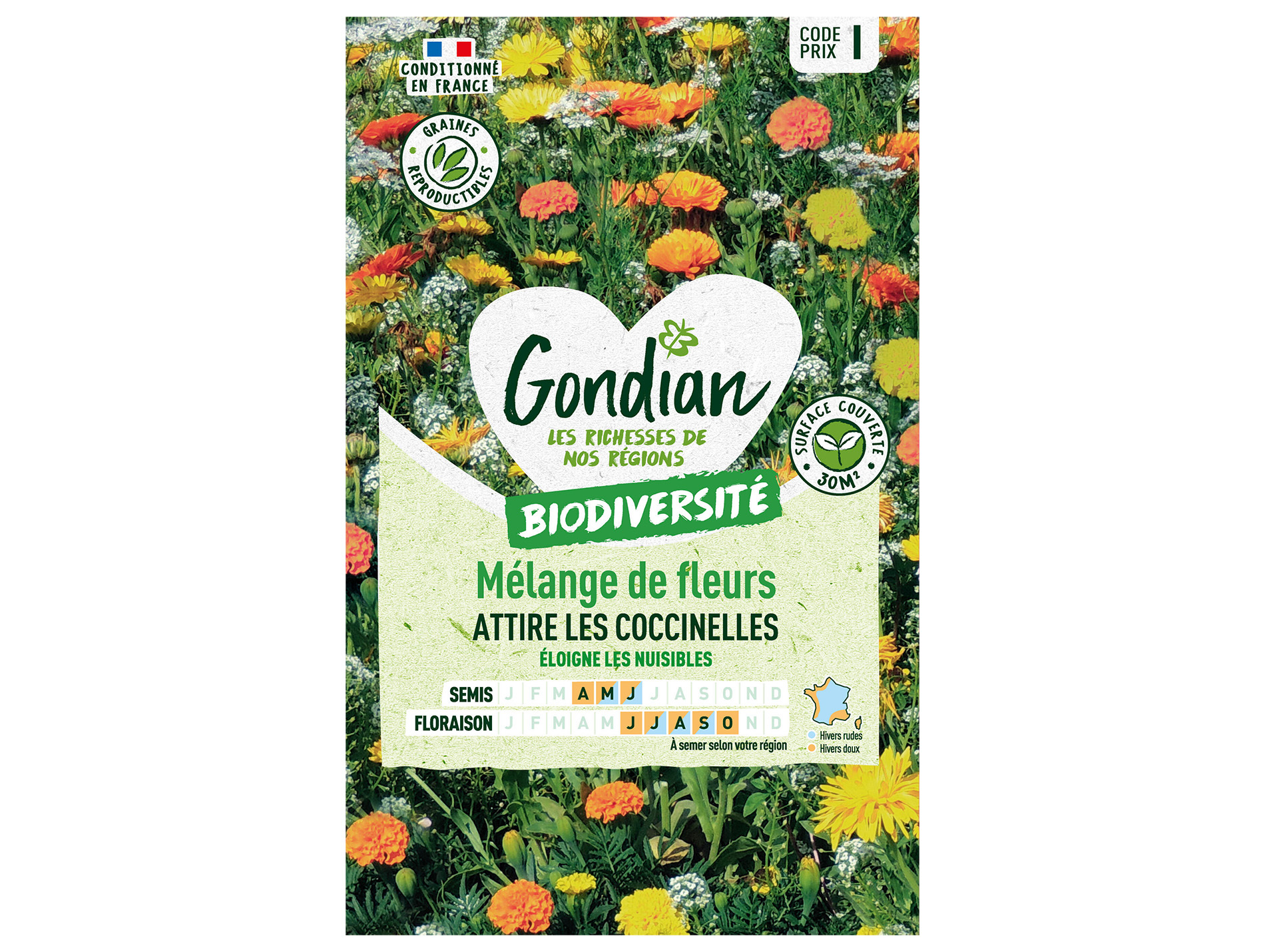 Mélange de fleurs coccinnelles GONDIAN Série I 30m²