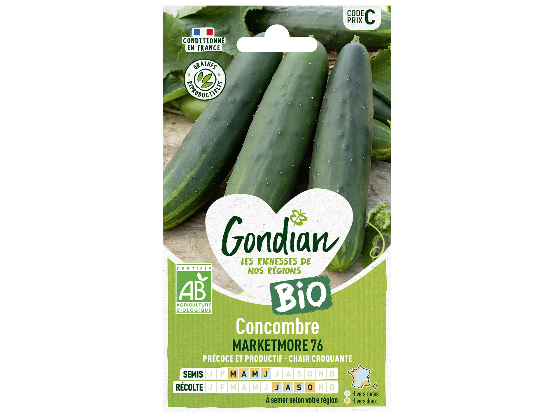 Concombre Marketmore 76 bio GONDIAN Série C