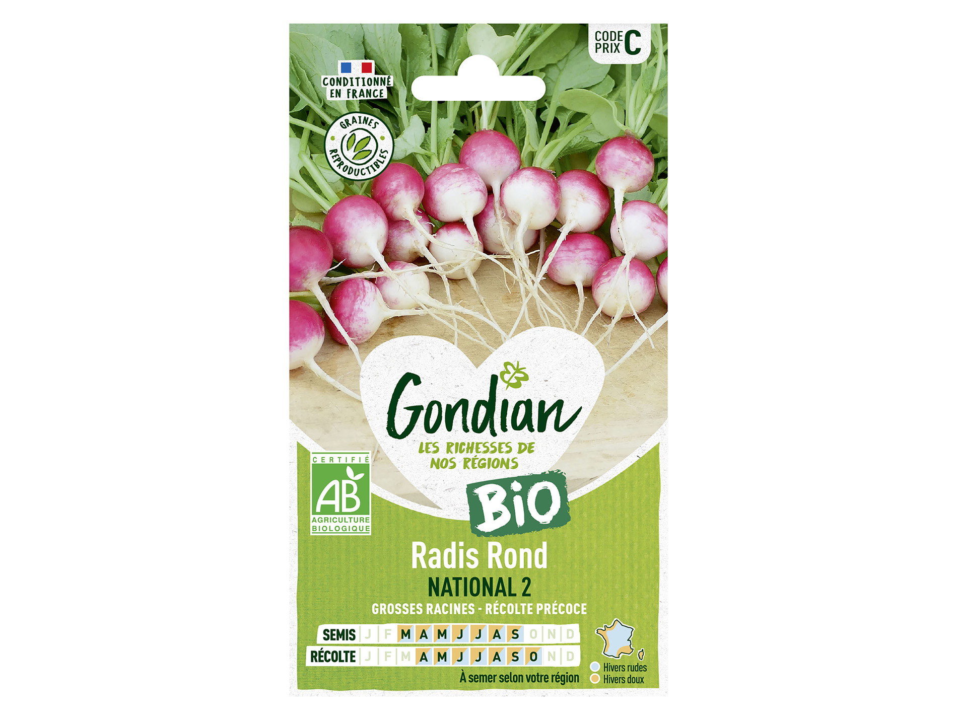 Radis rond National 2 bio GONDIAN Série C