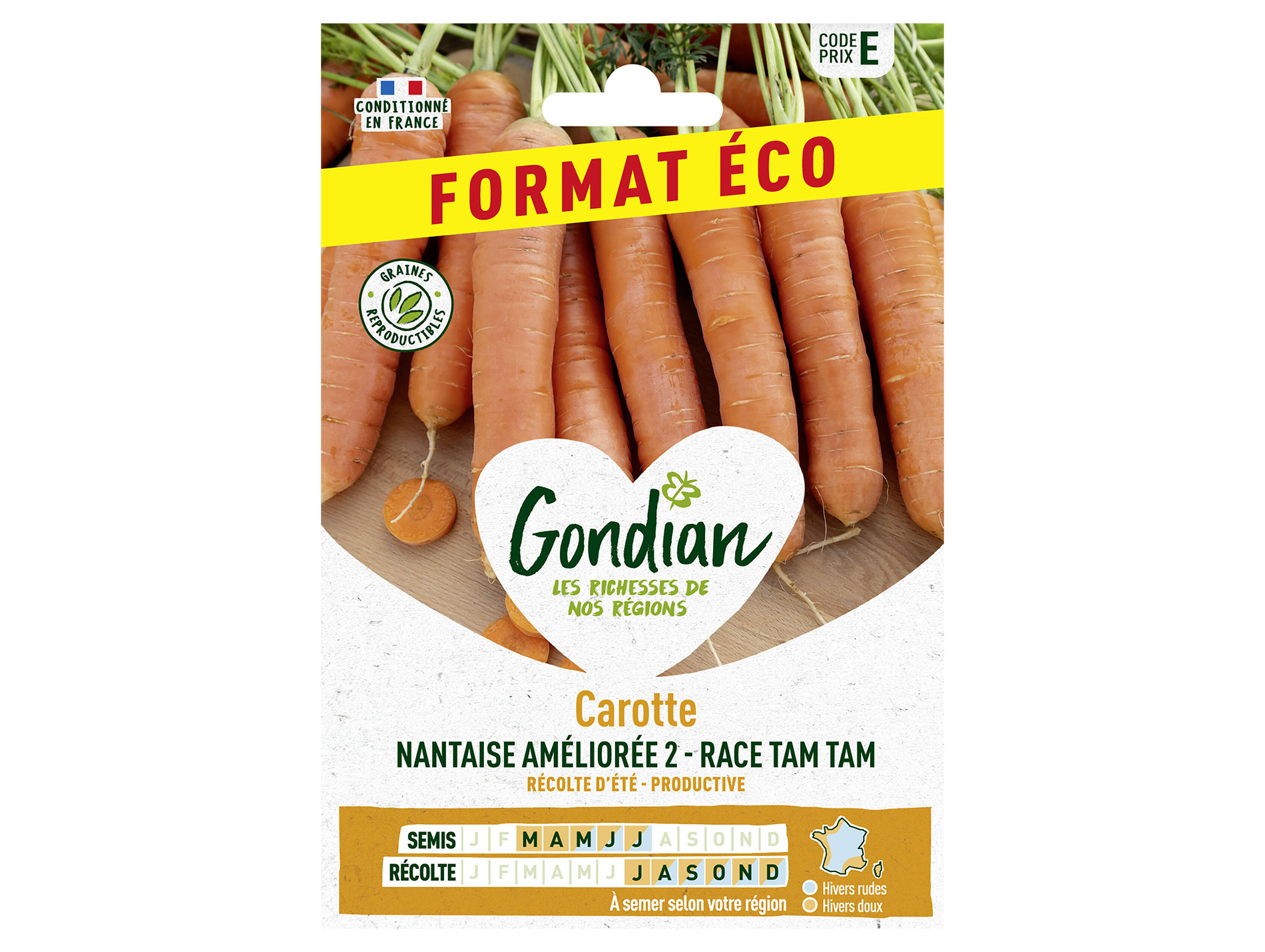Carotte nantaise améliorée 3 race Tam Tam éco GONDIAN Série E