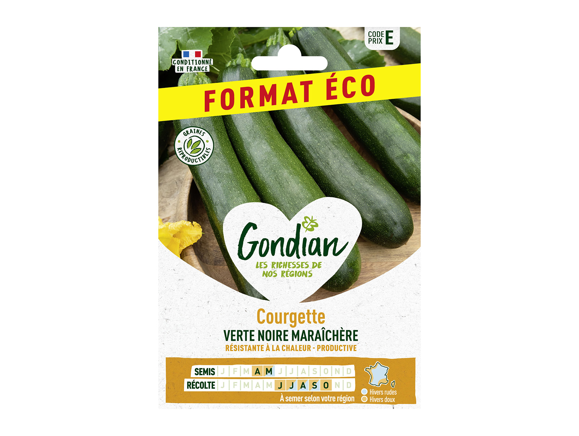 Courgette verte noire maraîchère éco GONDIAN Série E