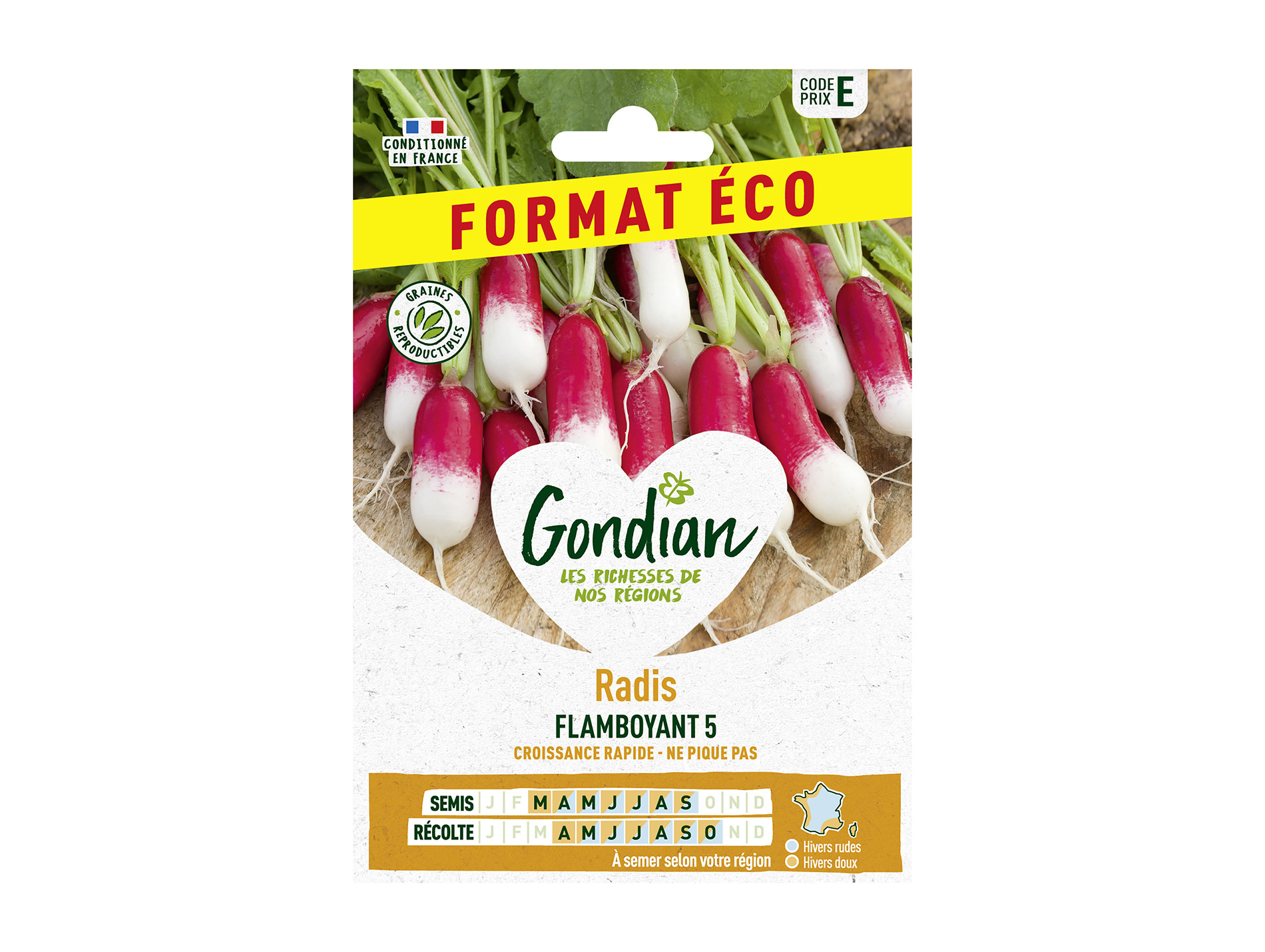 Radis demi-long Flamboyant 5 éco GONDIAN Série E