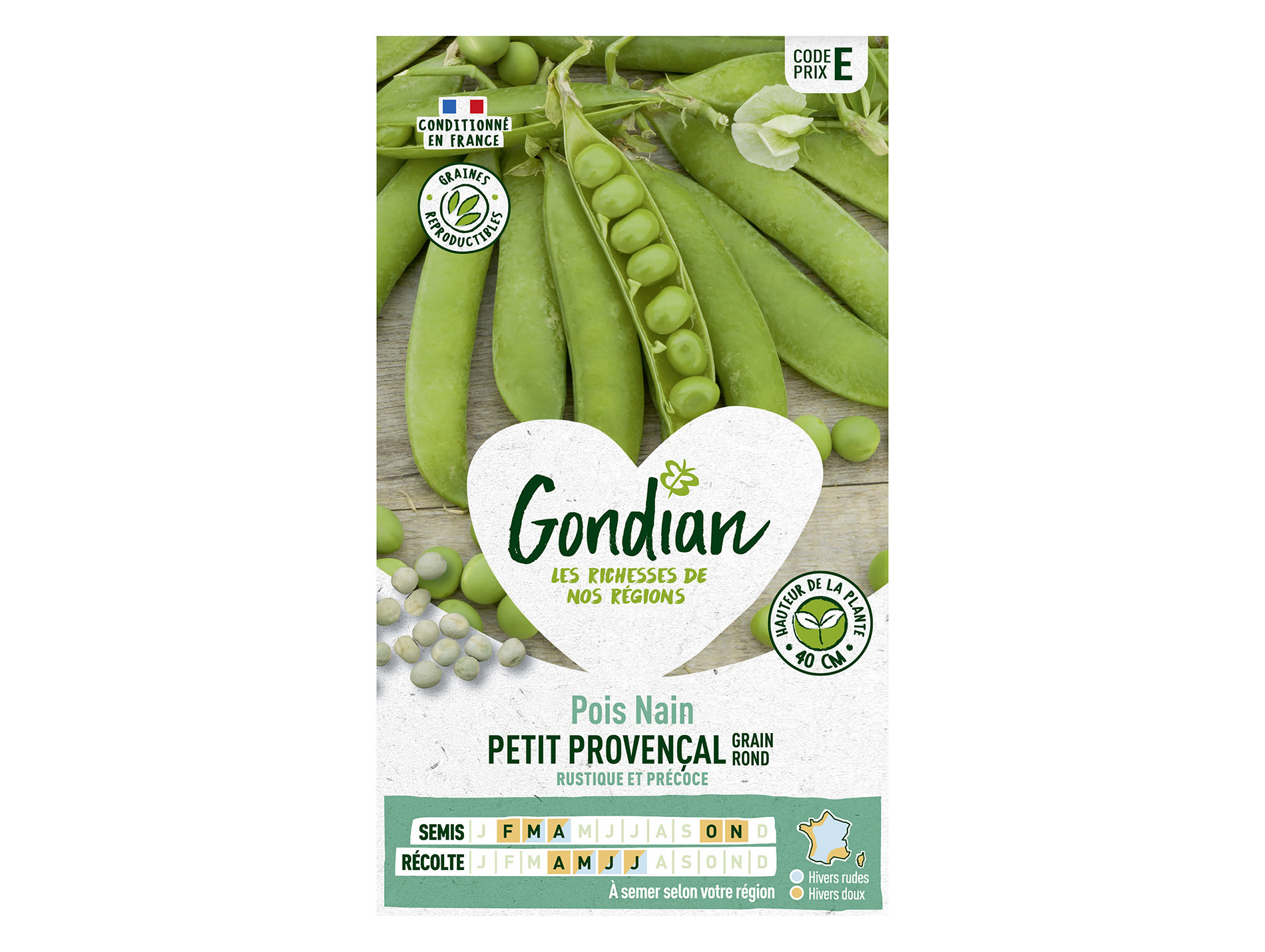 Graines de pois nain GONDIAN Petit provençal 250g