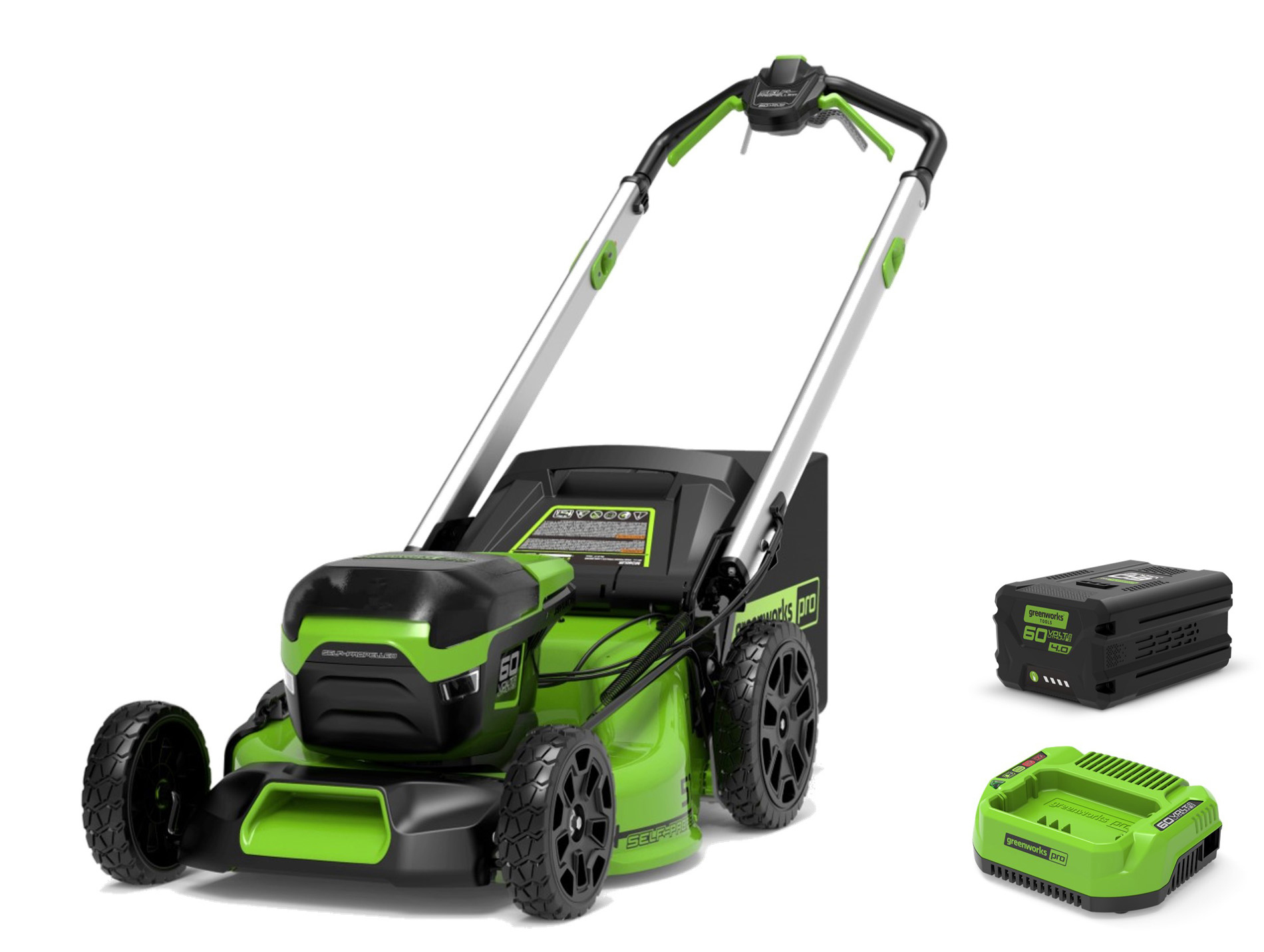 Tondeuse poussée batterie GREENWORKS G40LM51 l.51cm 60V B+C