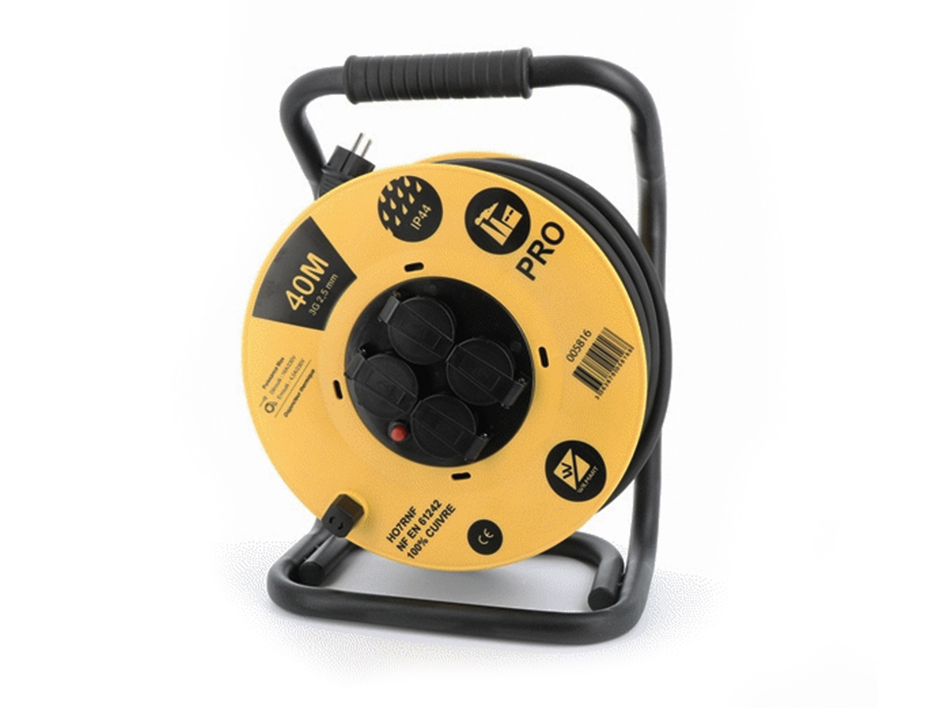 Enrouleur câble électrique WILMART HO7RN-F 3G 2,5mm² 40m