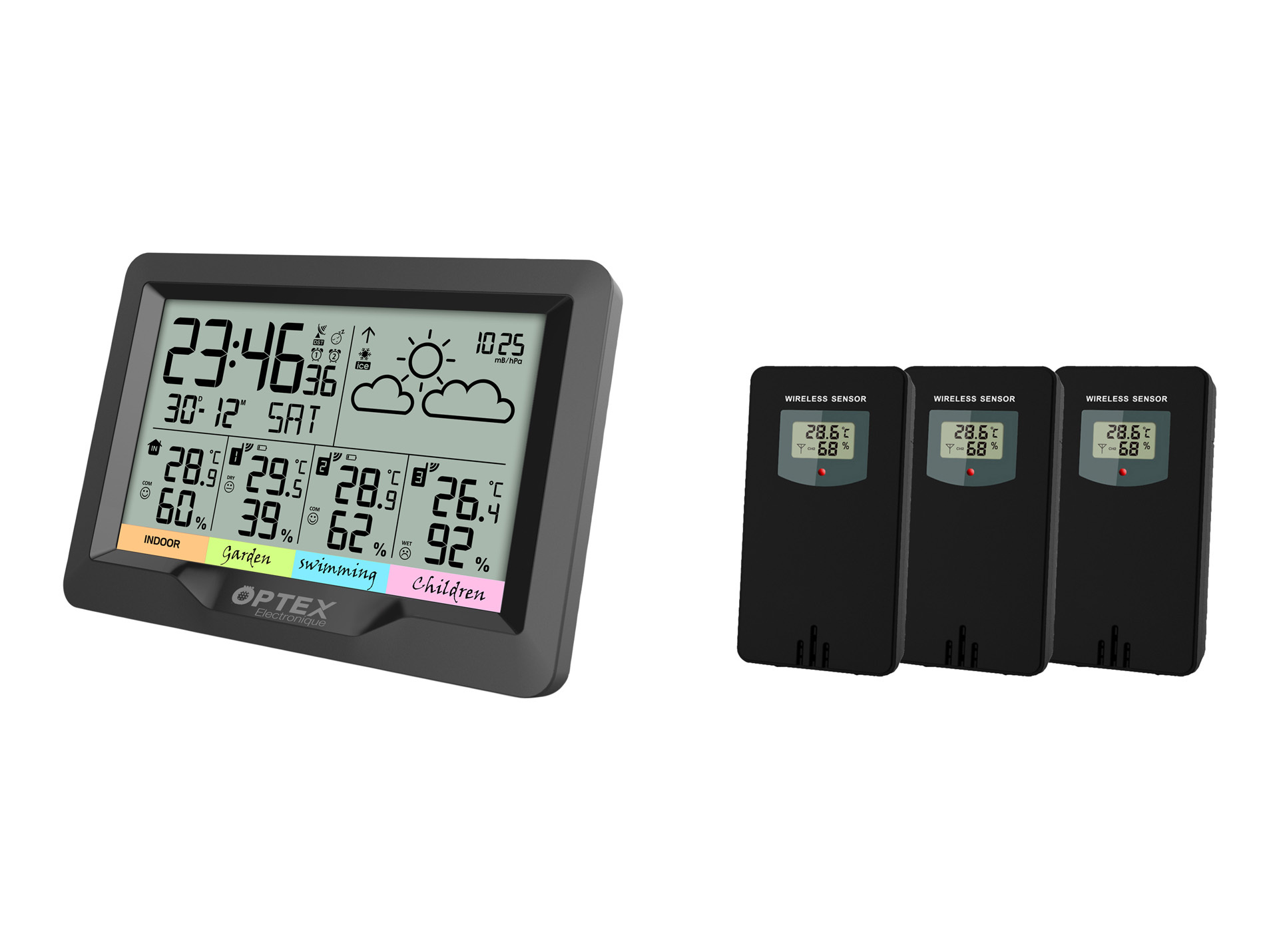 Station météo multi-sondes OPTEX L.160 x l.115 x H.32mm