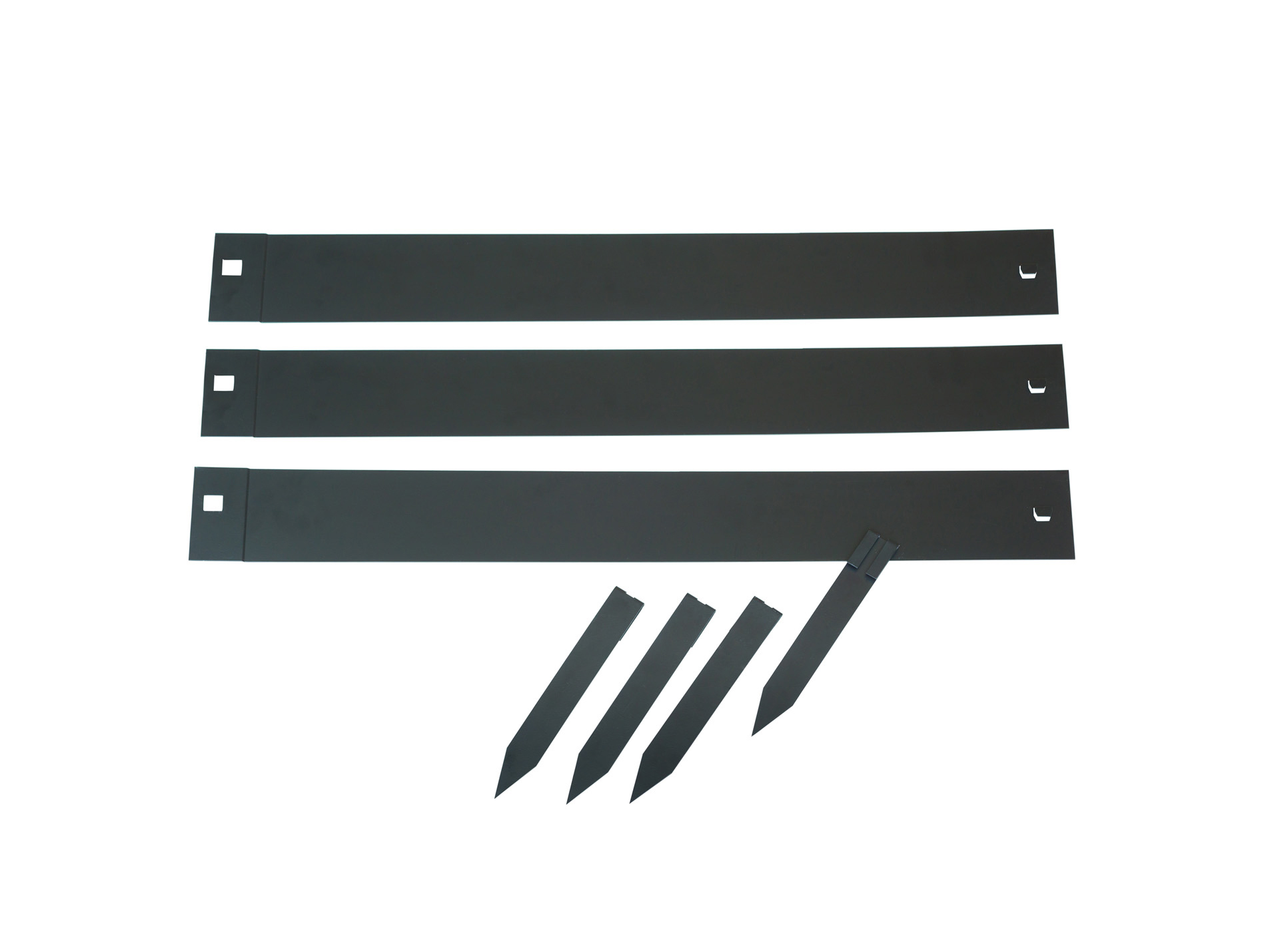 Bordure acier raboutable x3 avec ancre x4 noir mat