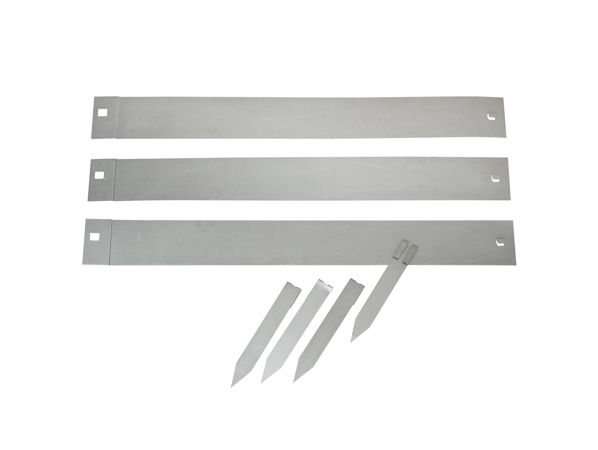 Bordure acier raboutable x3 avec ancre x4 gris mat