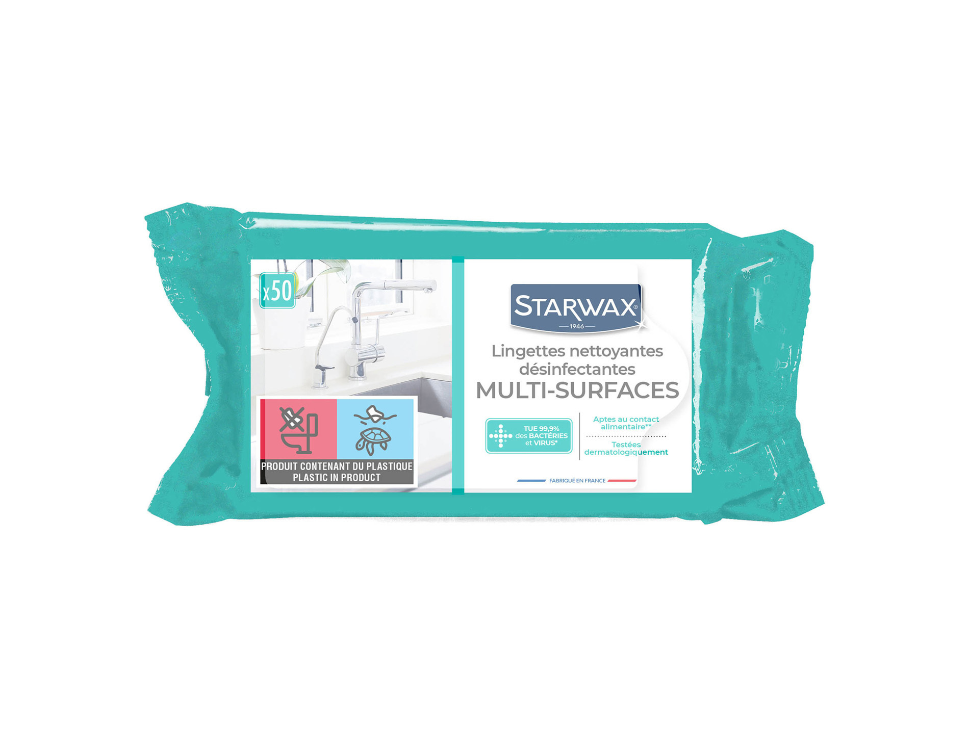 Lingettes nettoyantes désinfectantes STARWAX multi-surfaces x50