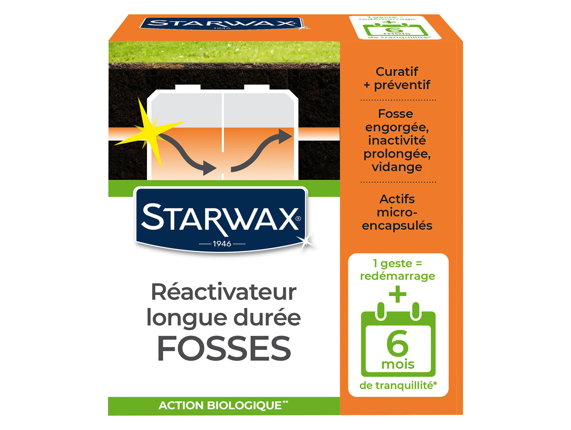 Réactivateur longue durée pour fosses STARWAX 500g