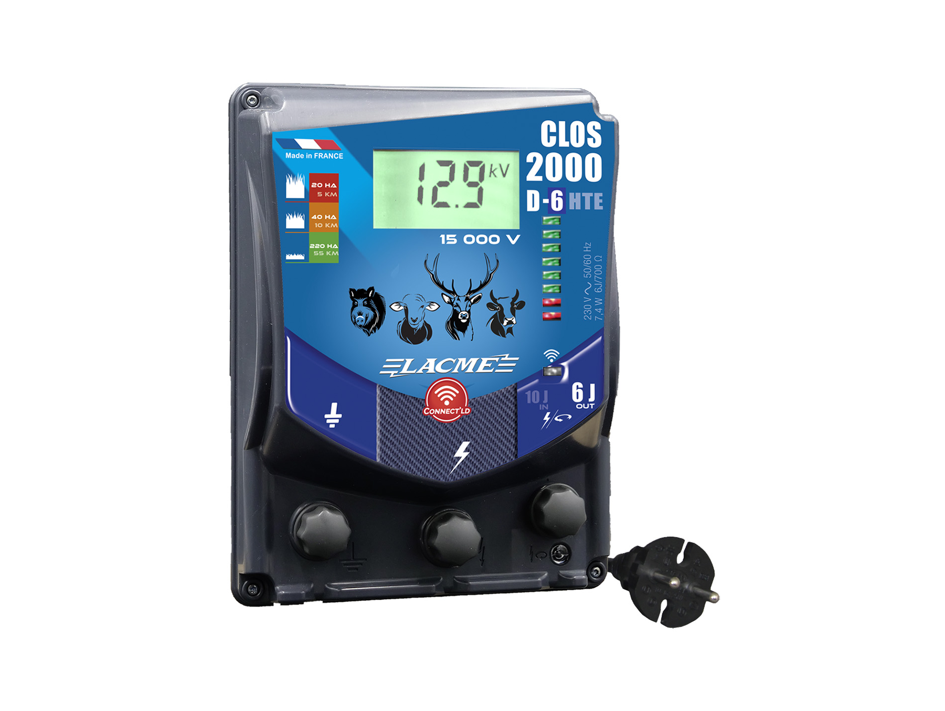 Electrificateur secteur LACME clos 2000-6D 6J