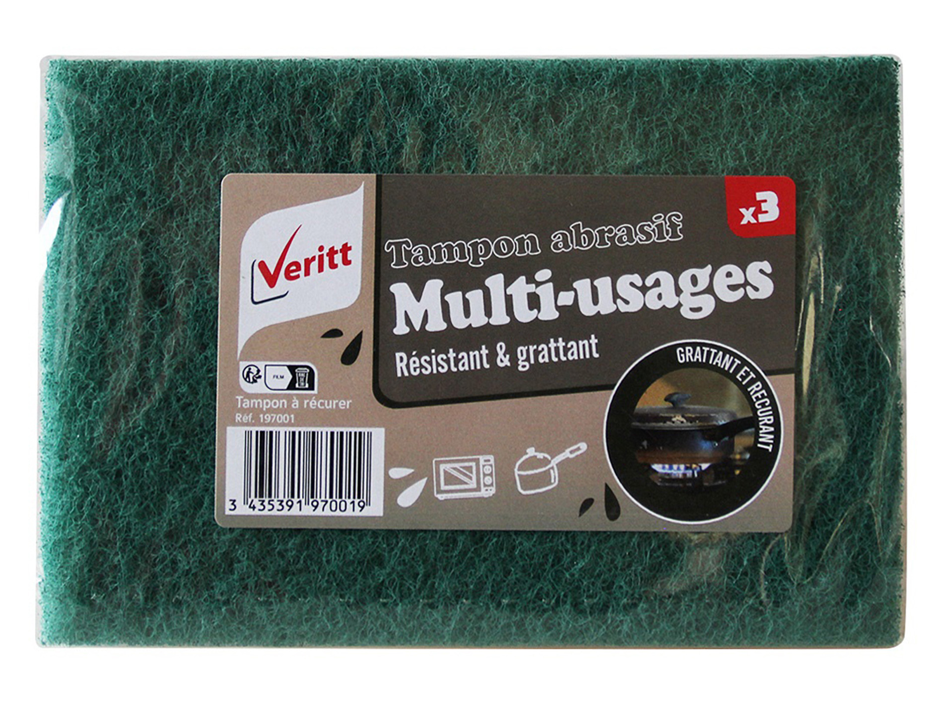 Tampons à récupérer x3 VERITT 14x9cm