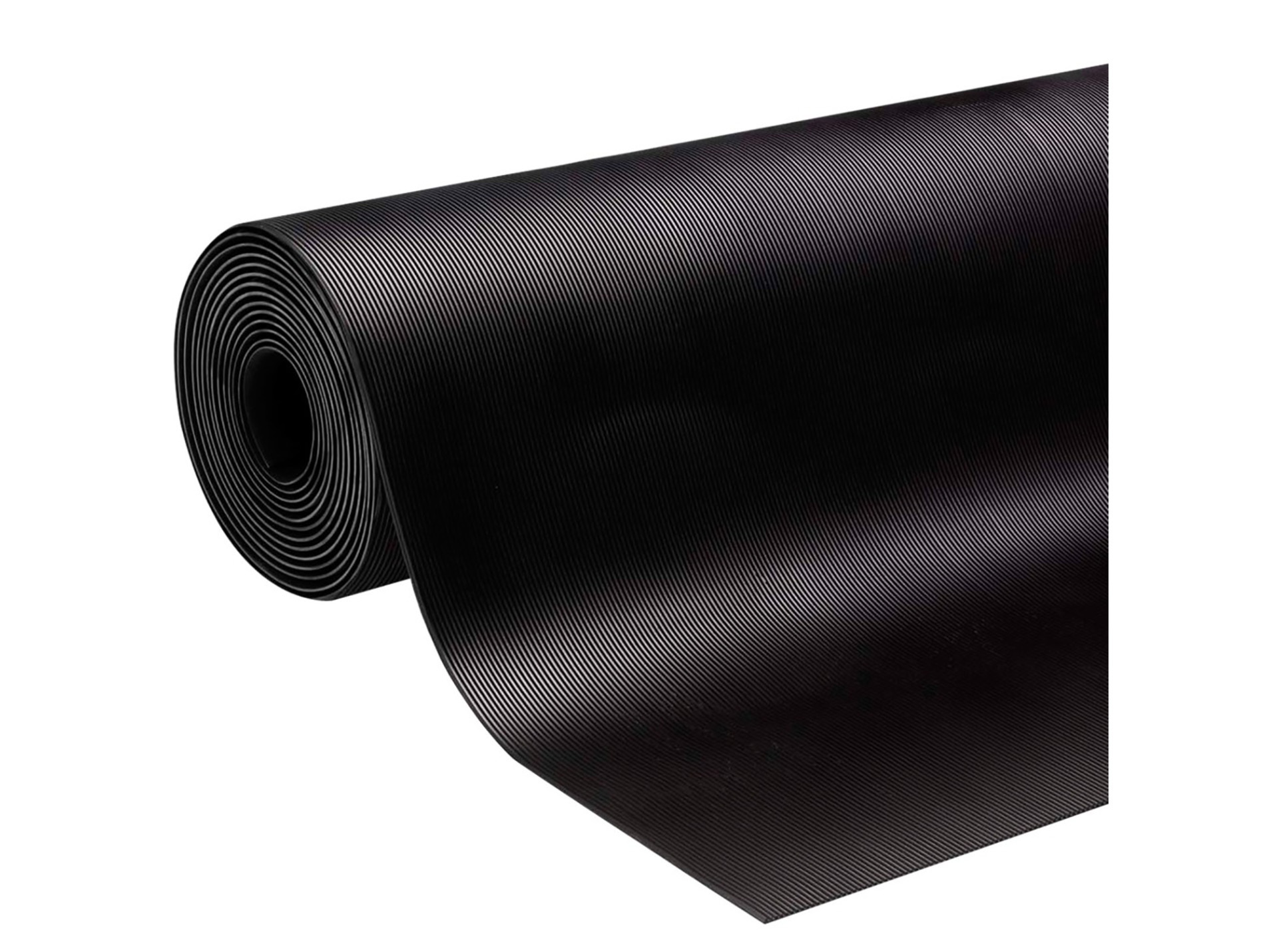 Tapis caoutchouc fines stries IDS Ep.3mm l. 1m noir