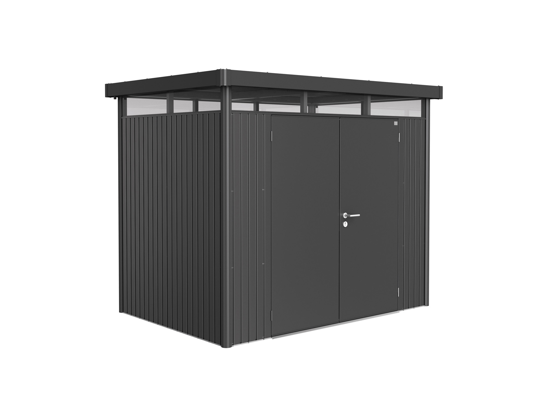Abri jardin métal BIOHORT Highline 5,3m² gris foncé 2 portes