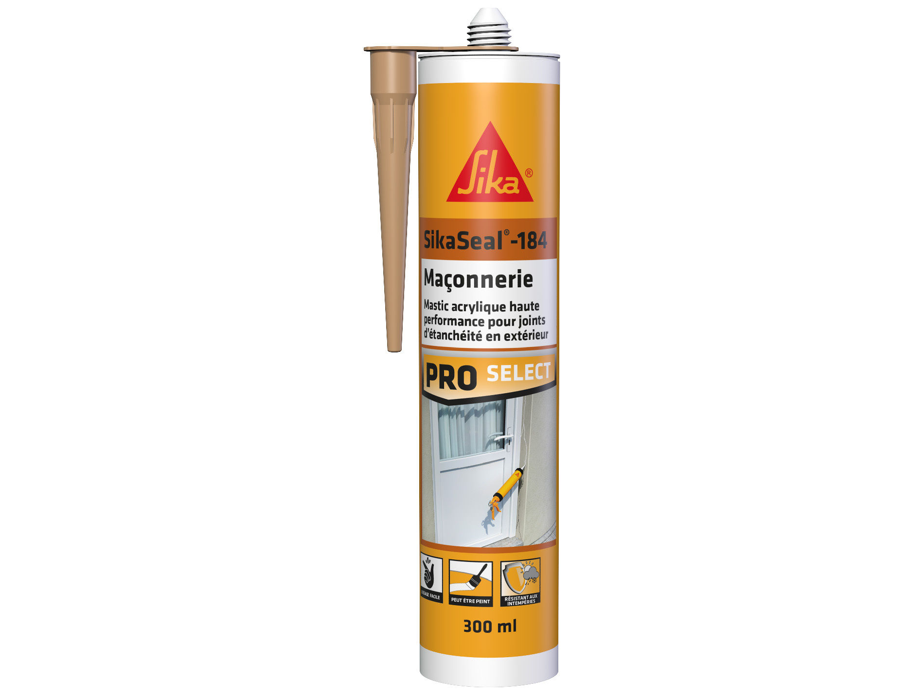 Mastic acrylique spécial maçonnerie SIKA Sikaseal 184 beige 300ml