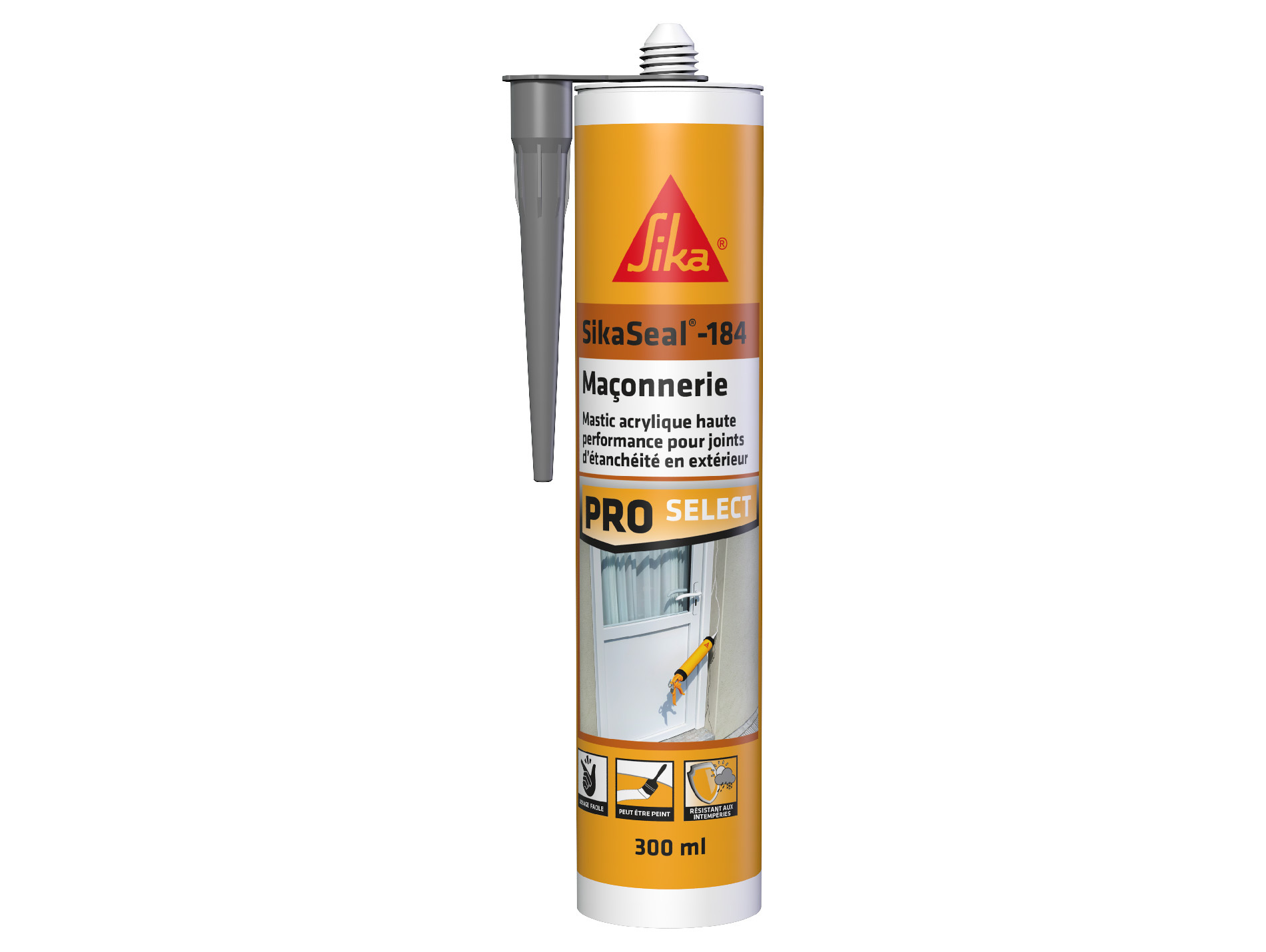 Mastic acrylique spécial maçonnerie SIKA Sikaseal 184 gris 300ml