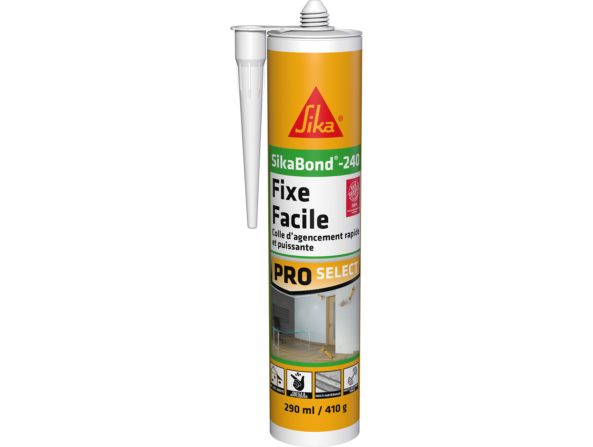 Colle d'agencement SIKA Sikabond 240 fixe facile 290ml