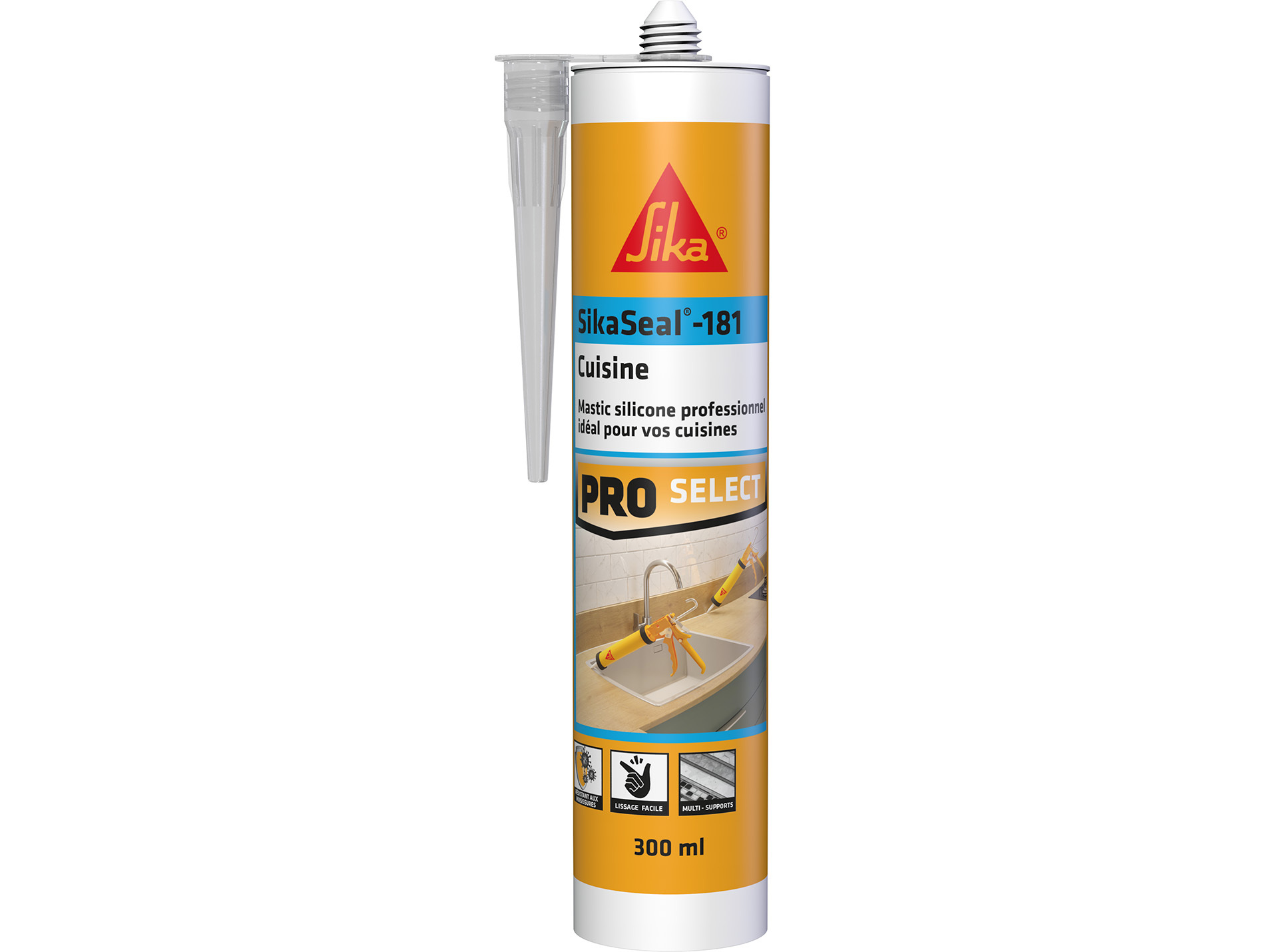 Mastic silicone SIKA Sikaseal 181 cuisine transparent 300ml