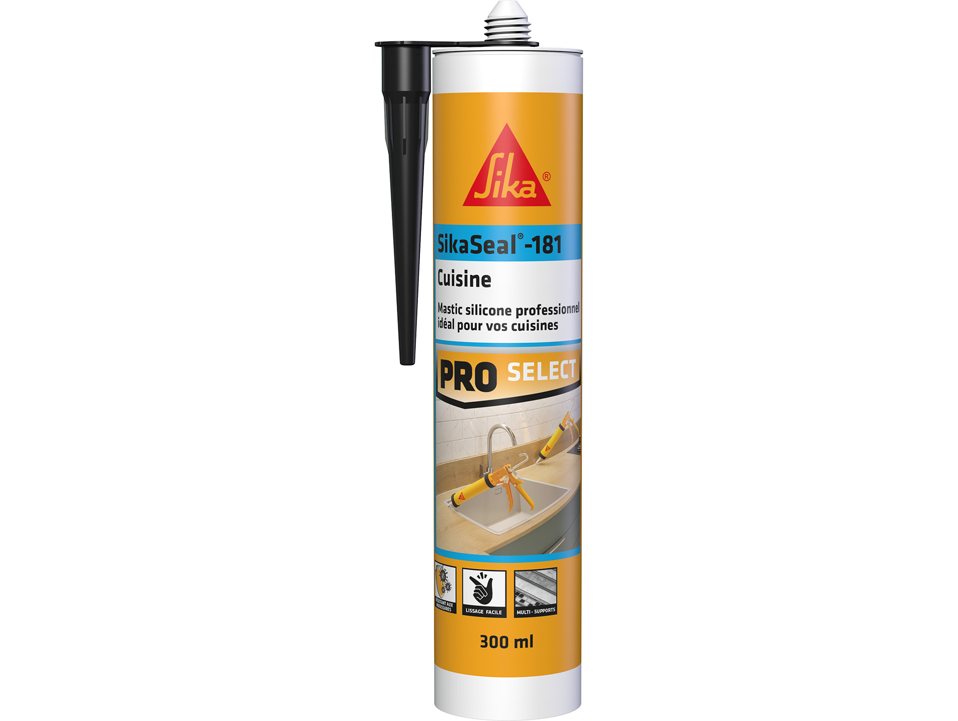 Mastic silicone SIKA Sikaseal 181 cuisine noir 300ml
