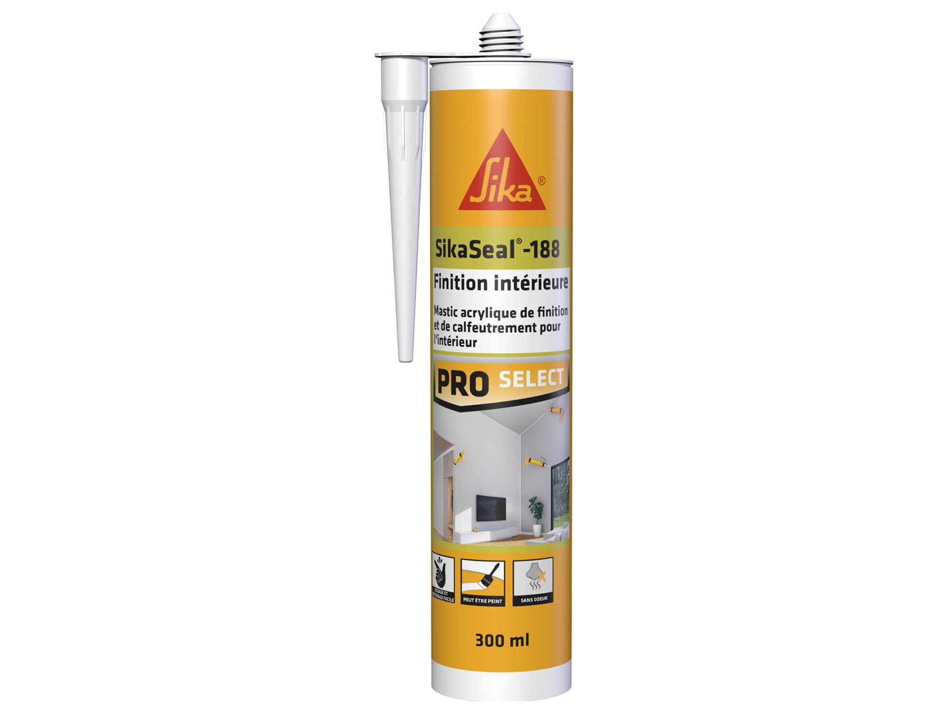 Mastic acrylique de finition SIKA Sikaseal 188 blanc 300ml
