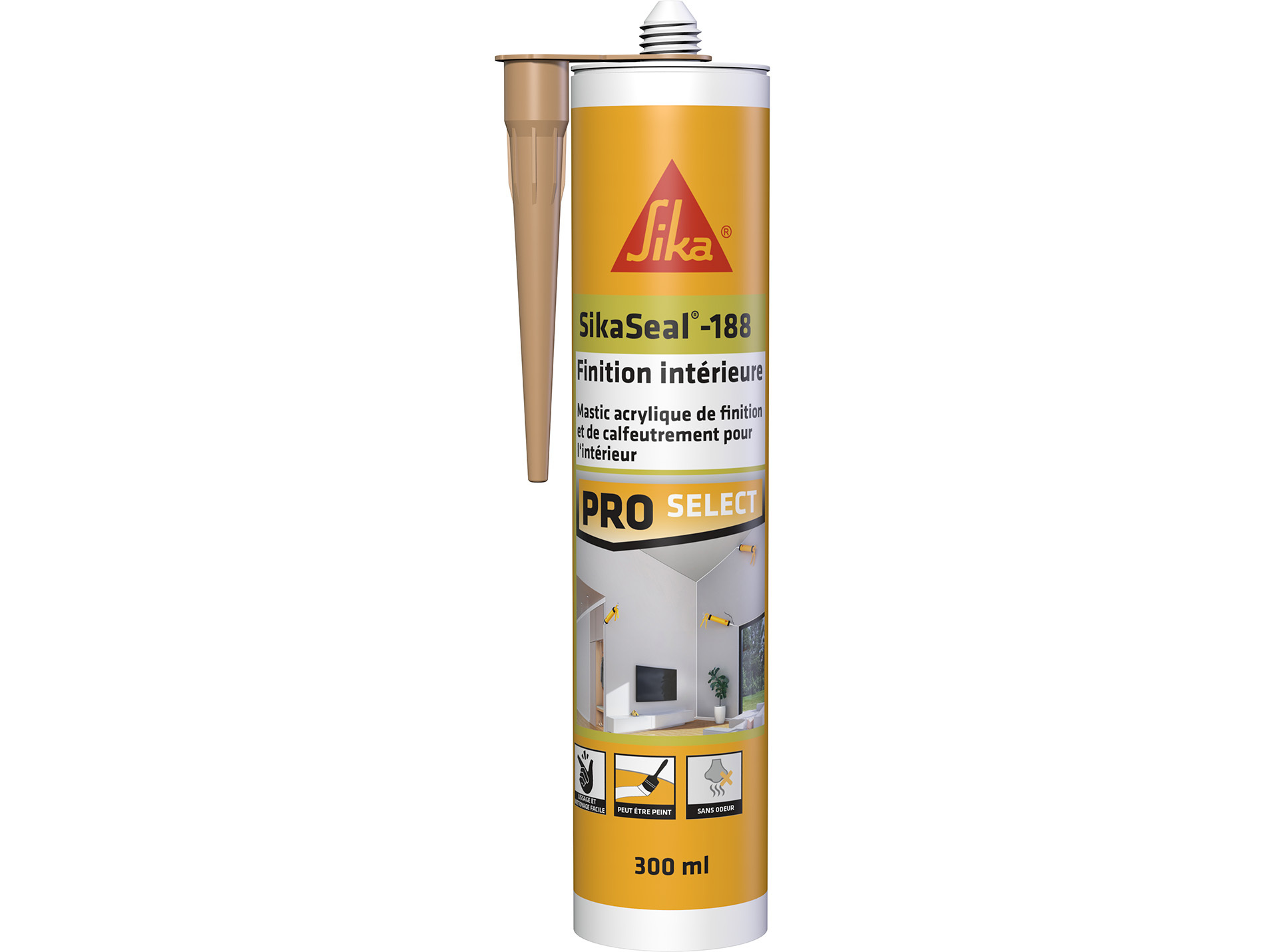 Mastic acrylique de finition SIKA Sikaseal 188 bois 300ml