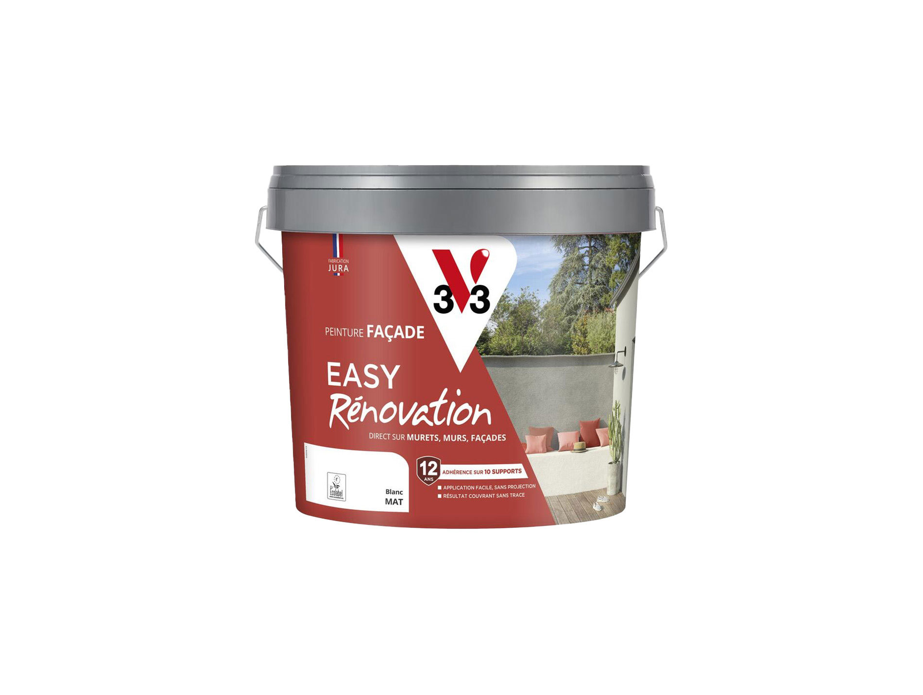 Peinture façade extérieur Easy Rénovation V33 Blanc mat 10L