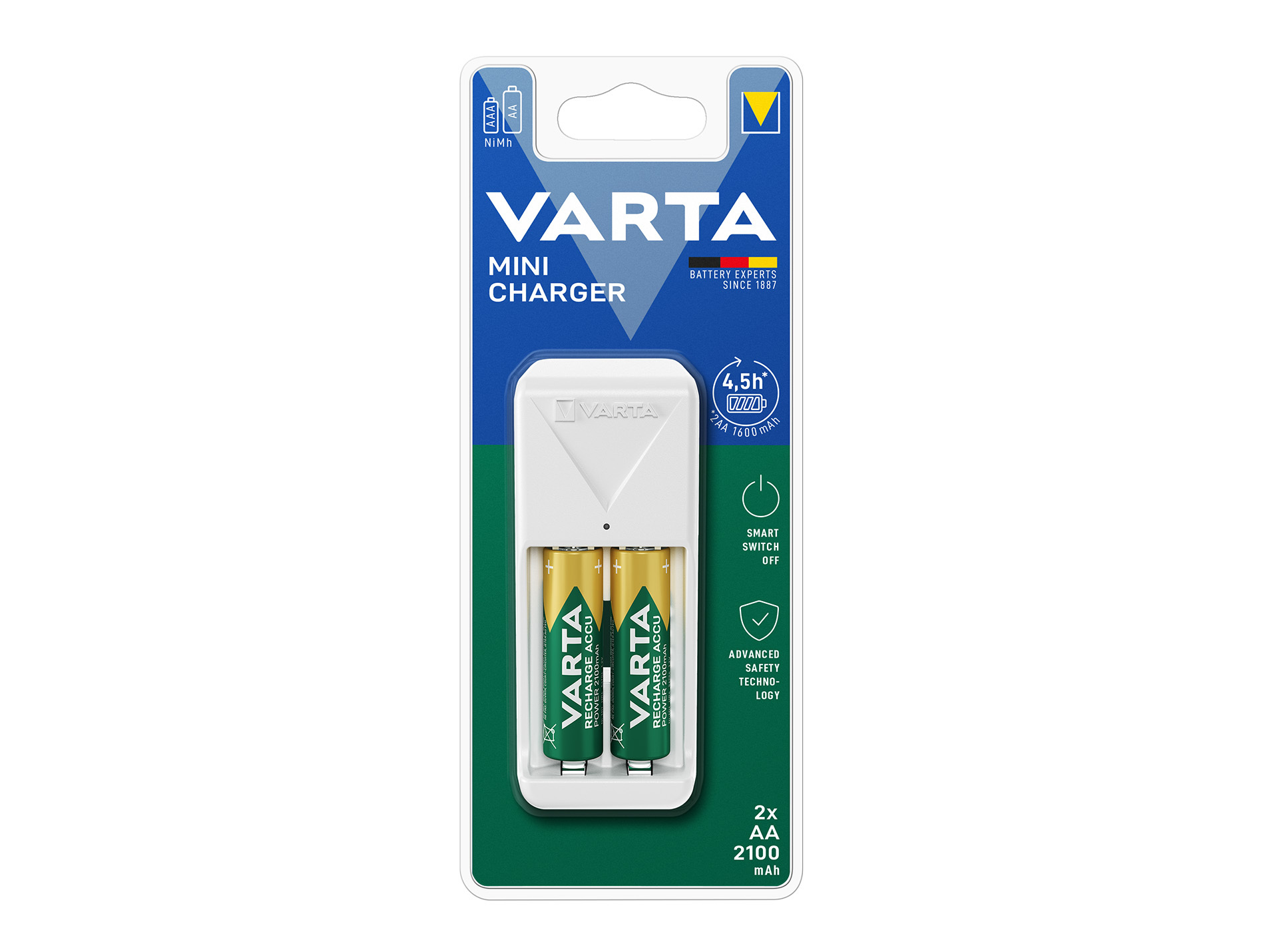 Chargeur VARTA MINI + 2 piles AA 2100mAh