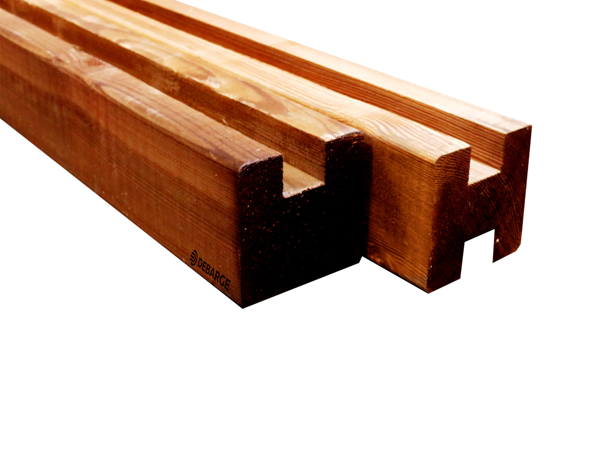 Poteau intermédiaire bois pour clôture H Eco 9x9cm H.2,40m brun