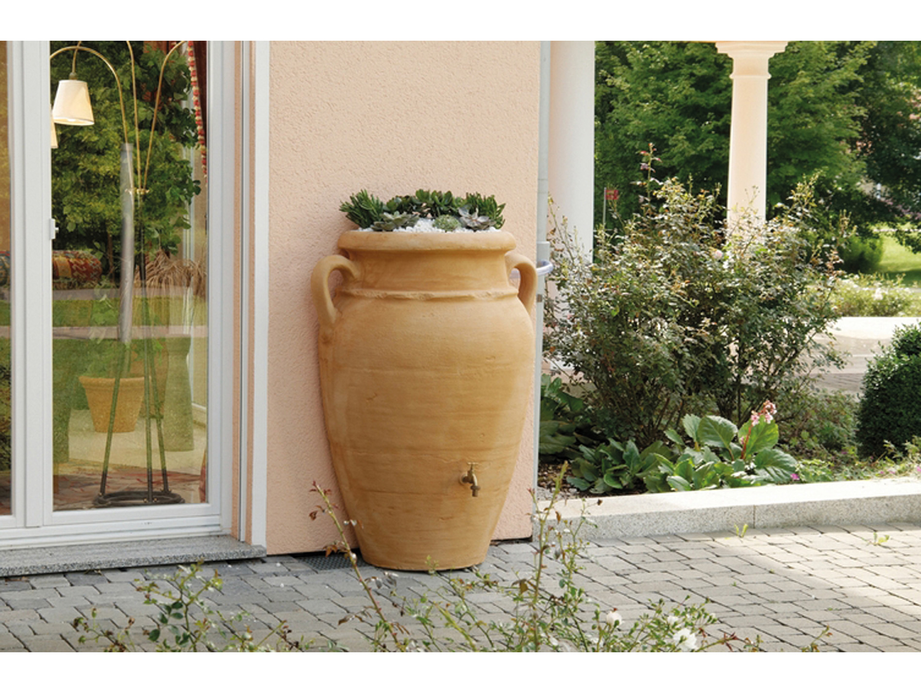 Réservoir d'eau Amphore Antik GARANTIA 250L avec bac à plantes