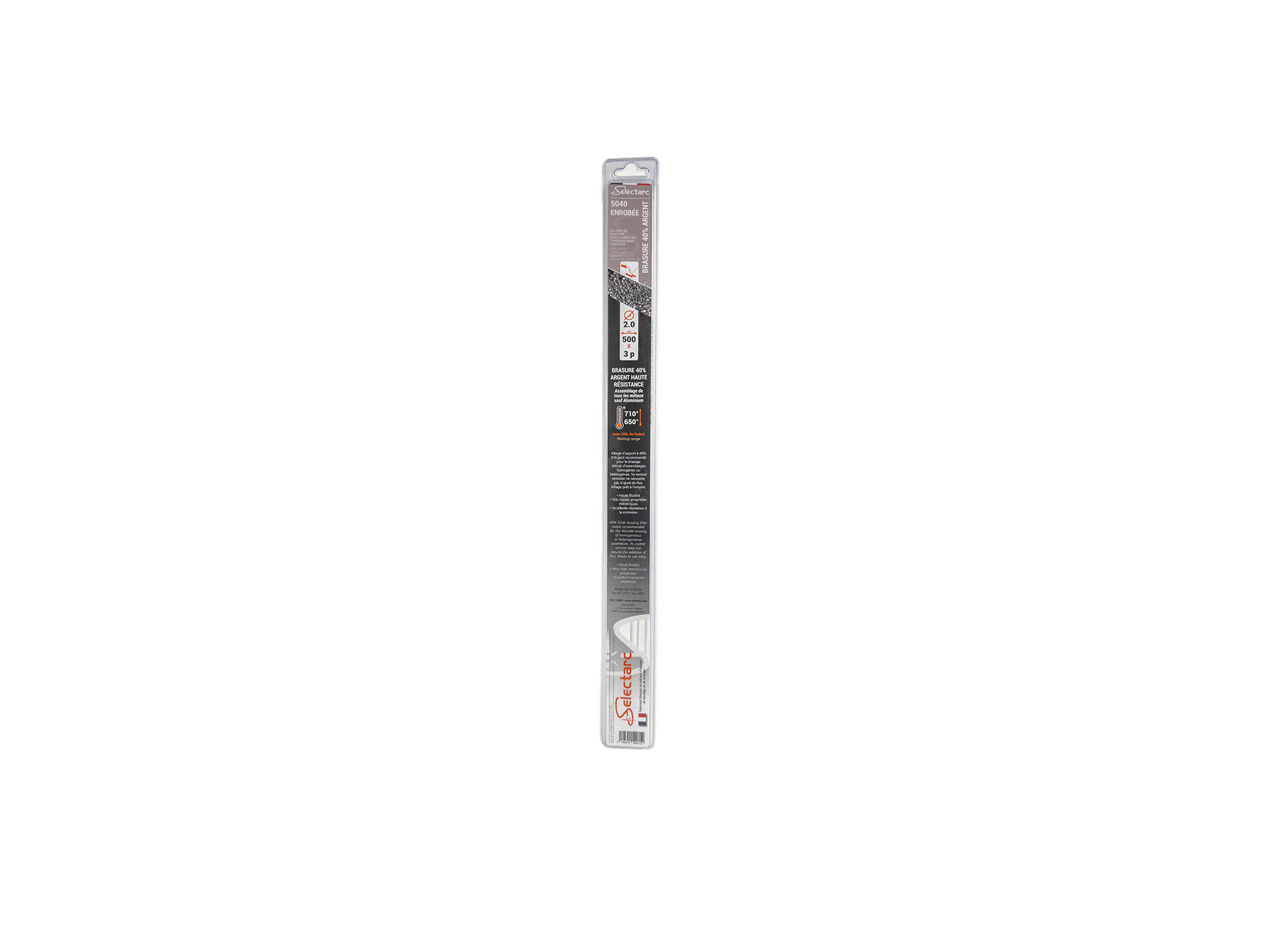 Baguette de brasure 40% argent SELECTARC Ø2mm L.50cm