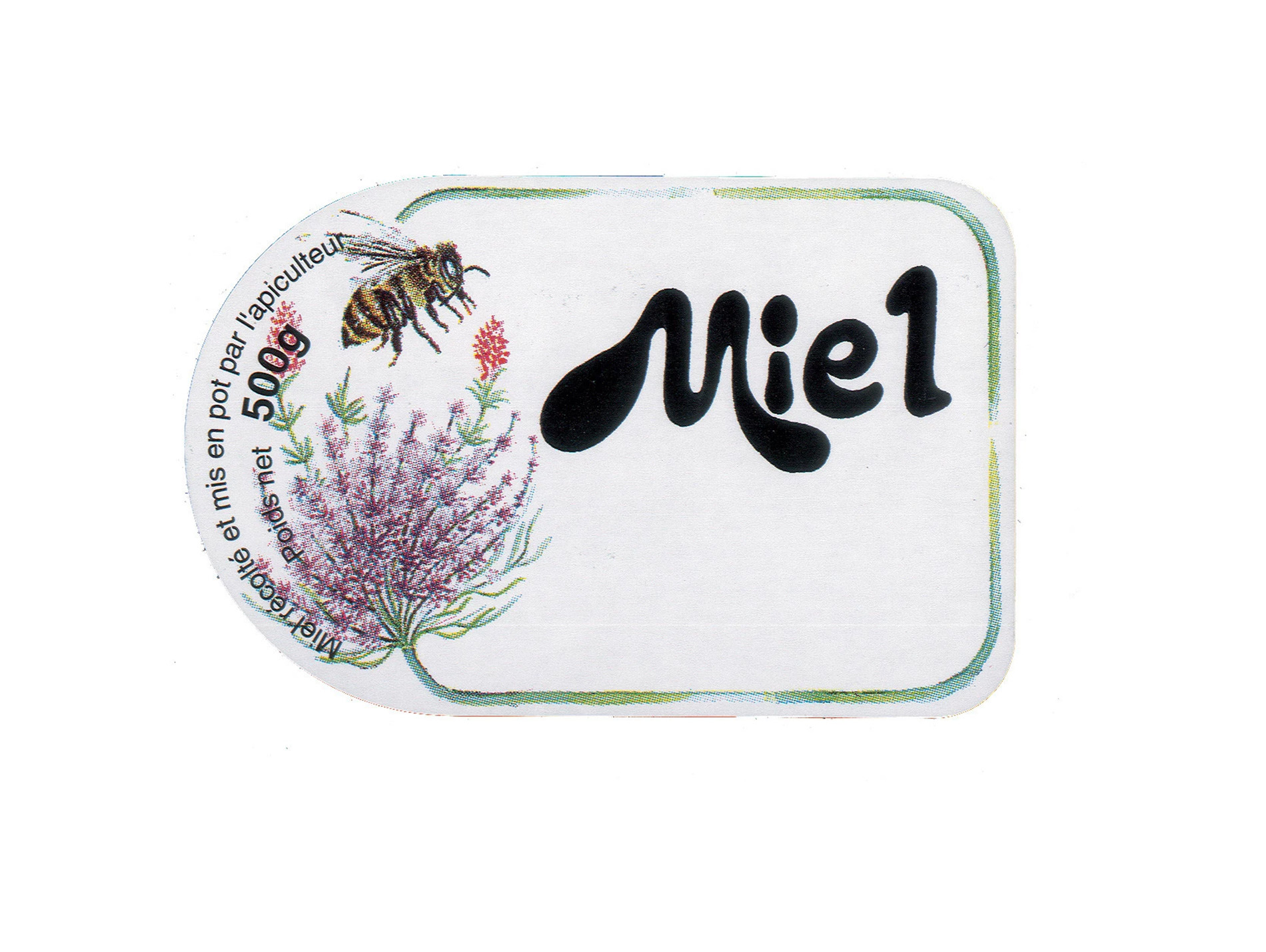 100 étiquettes fleurs et abeilles 75x45mm 5000g