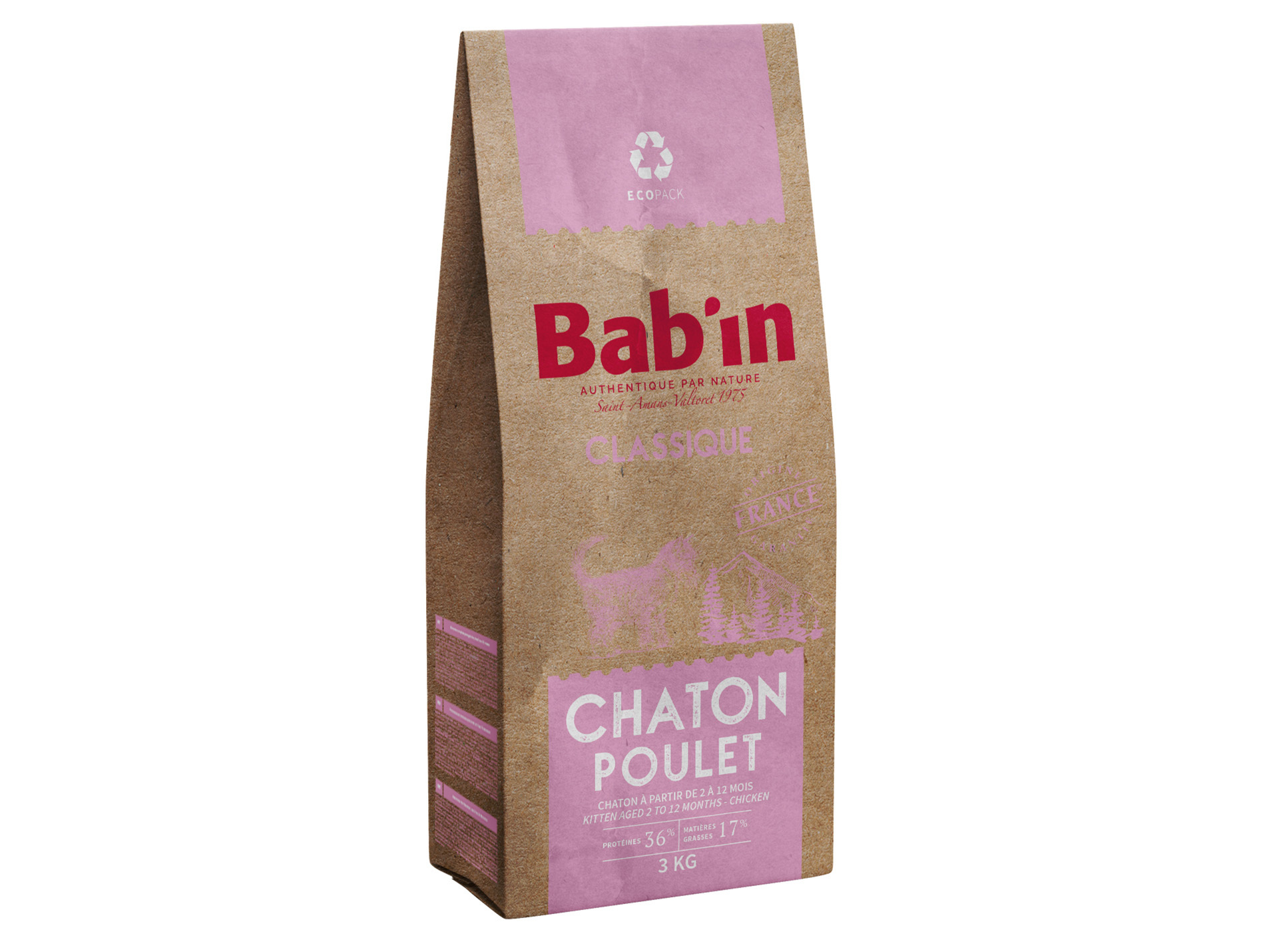 Croquettes chaton BAB'IN Classique poulet 3kg