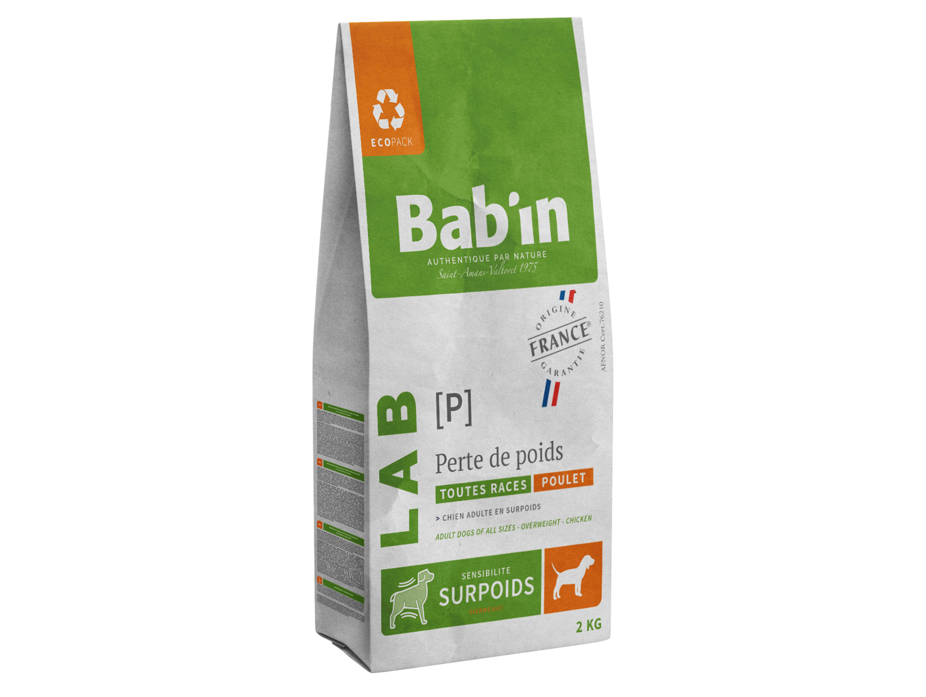 Croquettes chien adulte BAB'IN Lab poulet 2kg