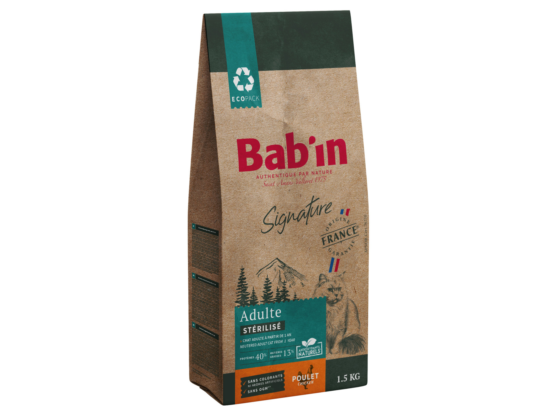 Croquettes chat adulte BAB'IN Signature poulet 1,5kg